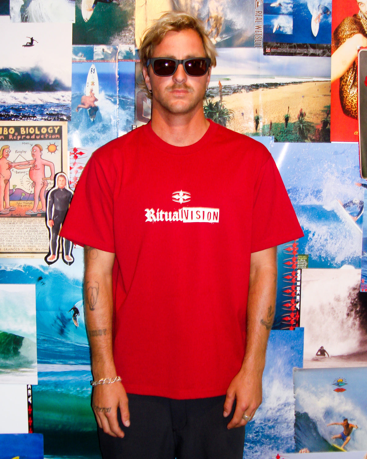 Stacked Short Sleeve T-Shirt RED