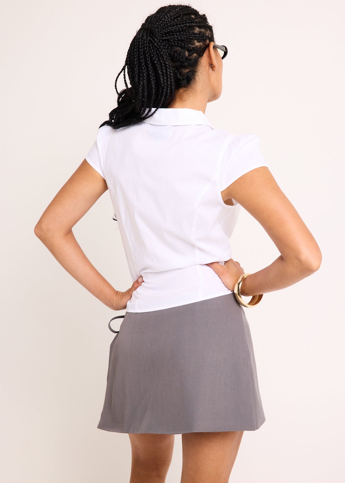 Valeria Keyhole Shirt WHITE