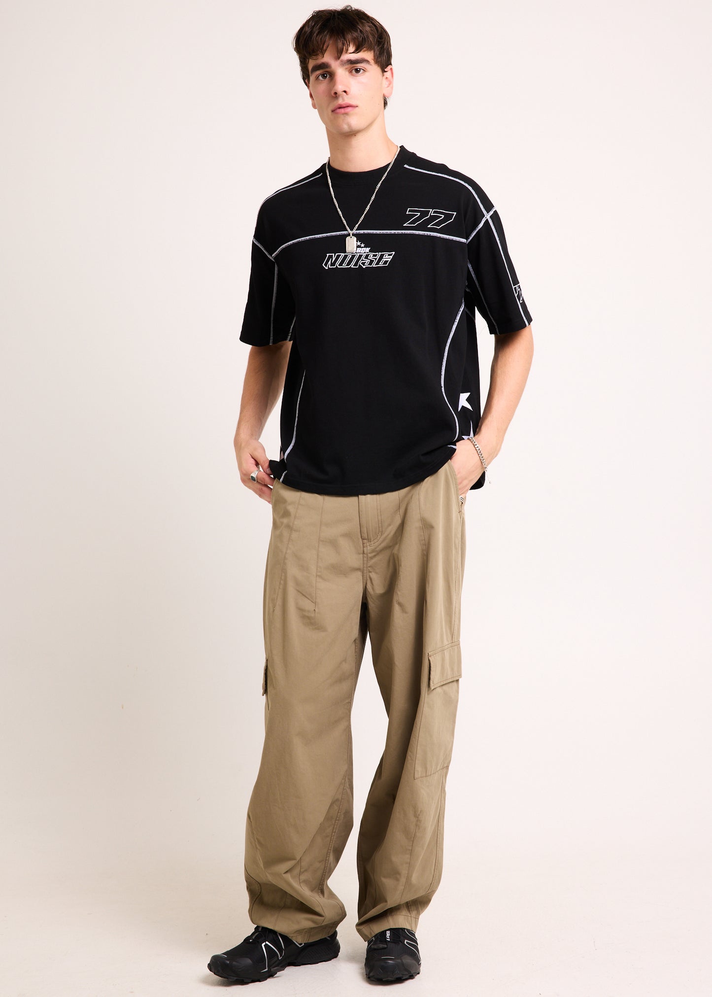 Noise Contrast Jersey T-Shirt