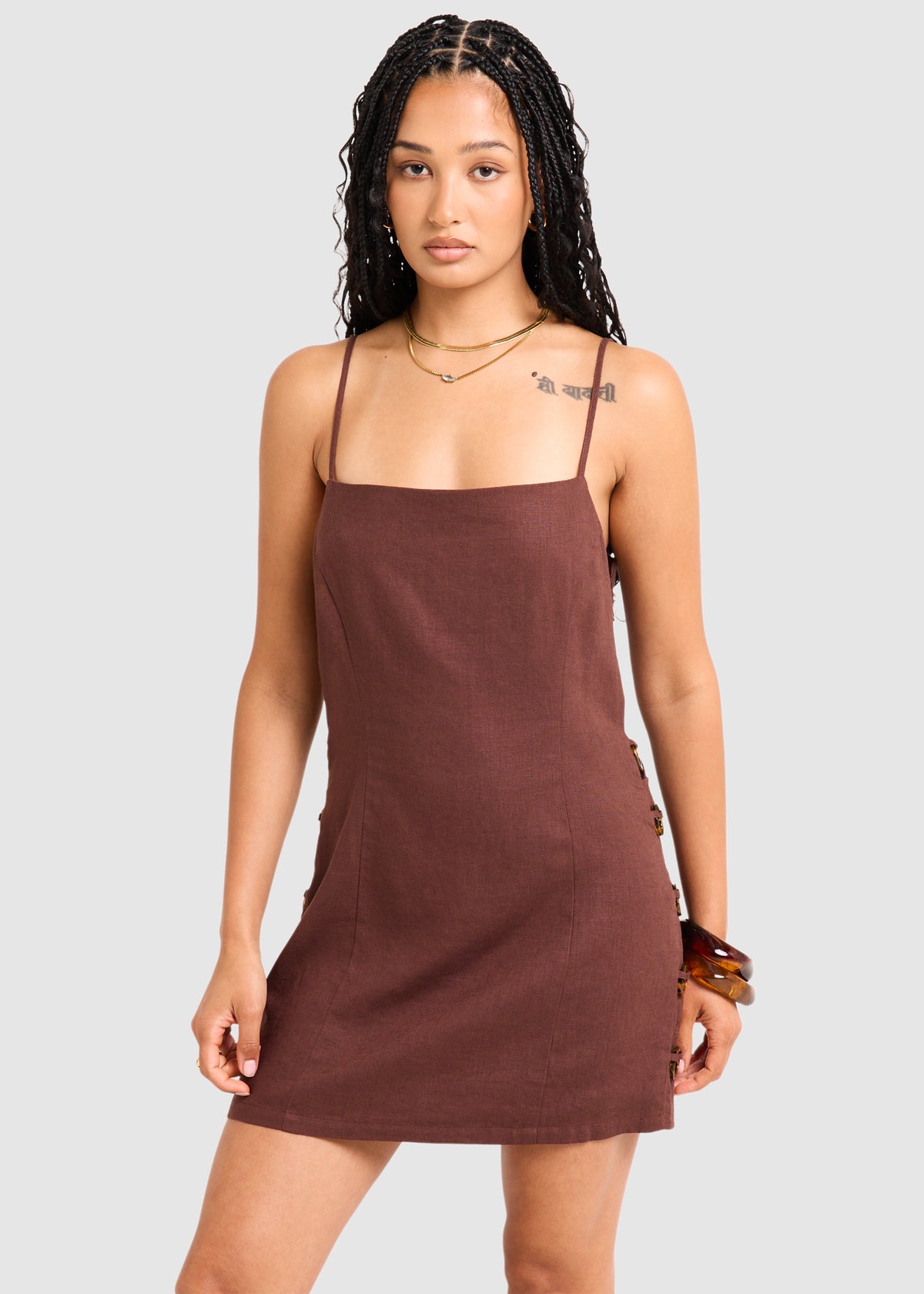 Luca Ring Mini Dress CHOCOLATE