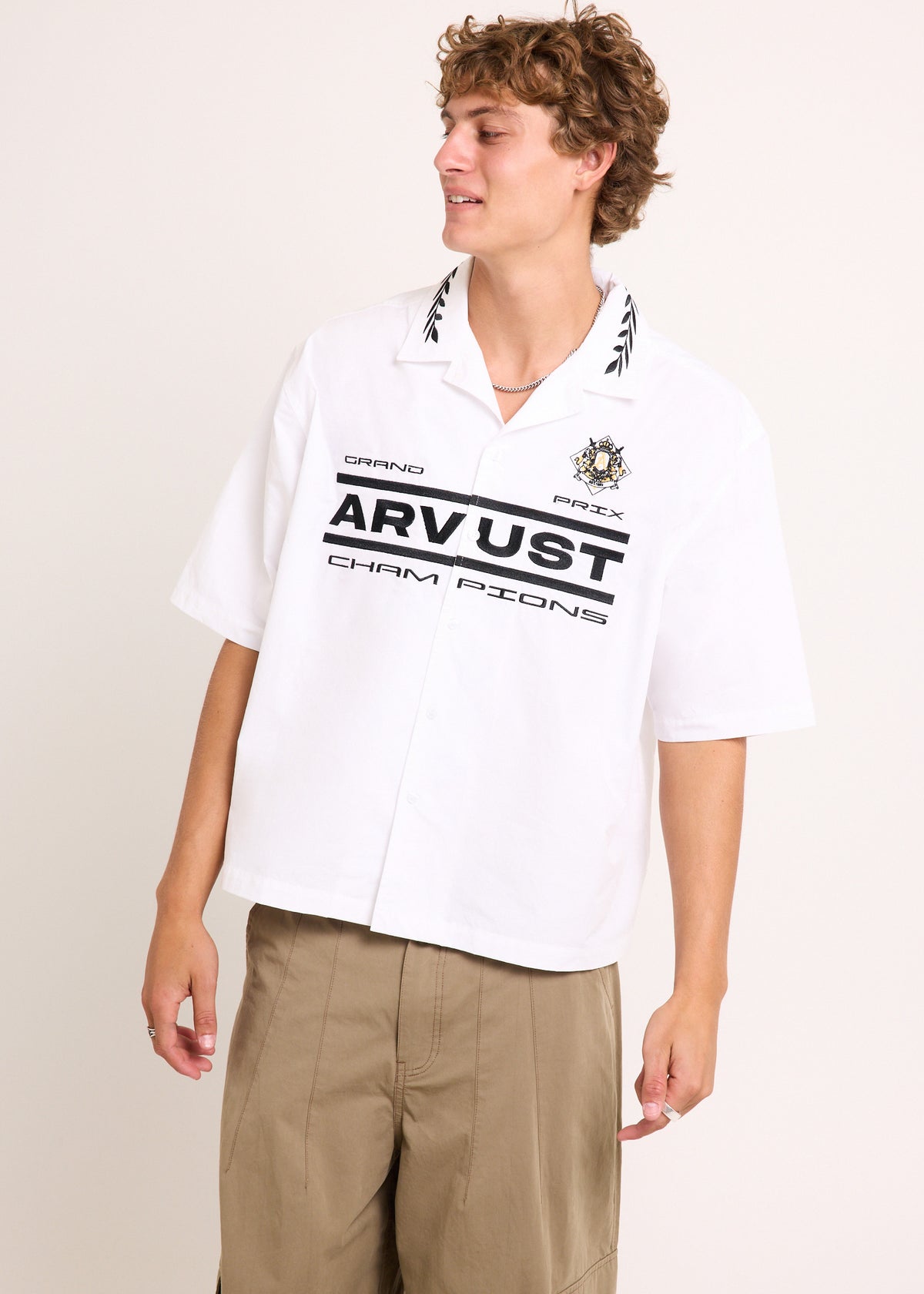 Grand Prix Short Sleeve Shirt WHITE