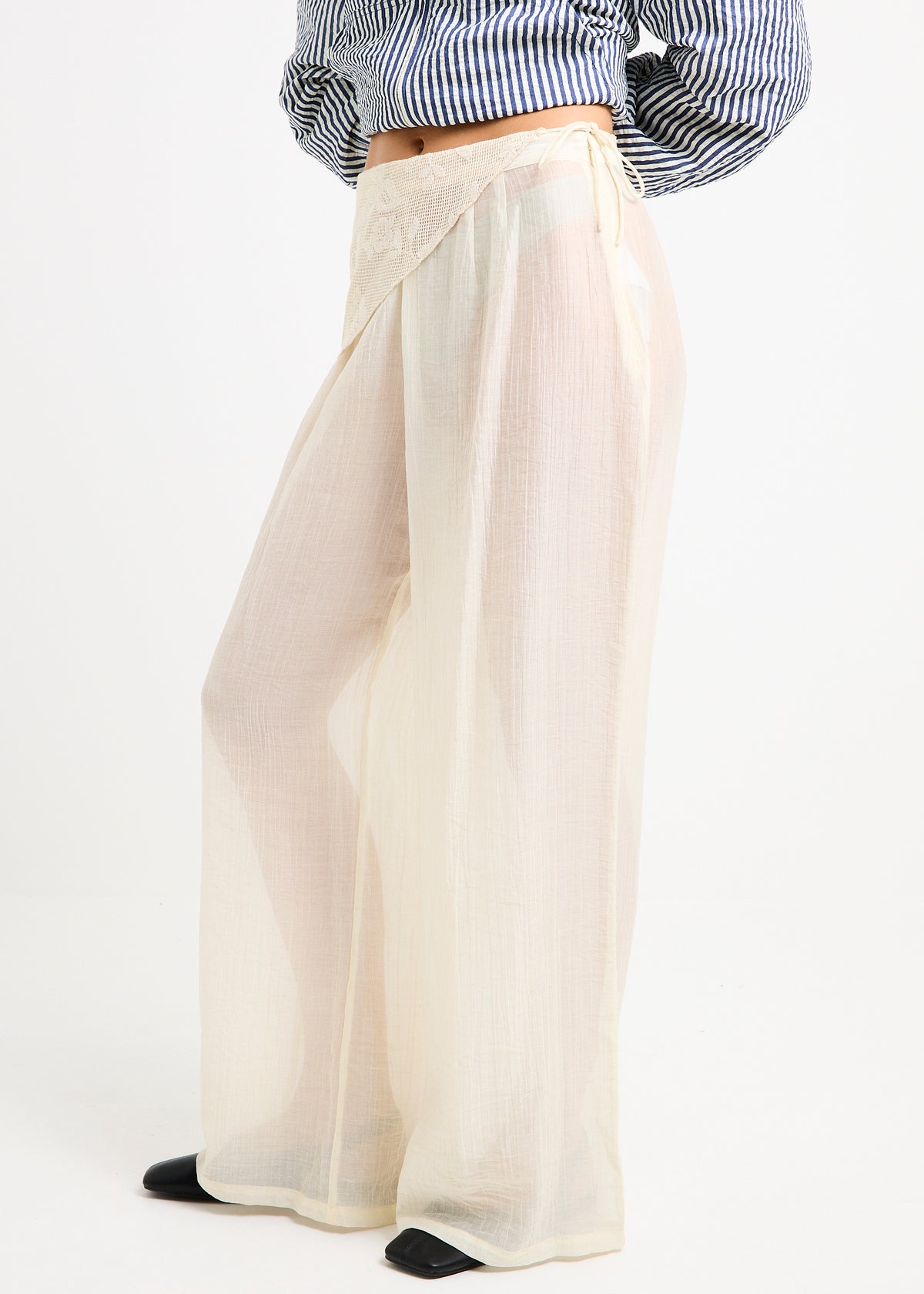 Jaqui Scarf Tie Pants NATURAL