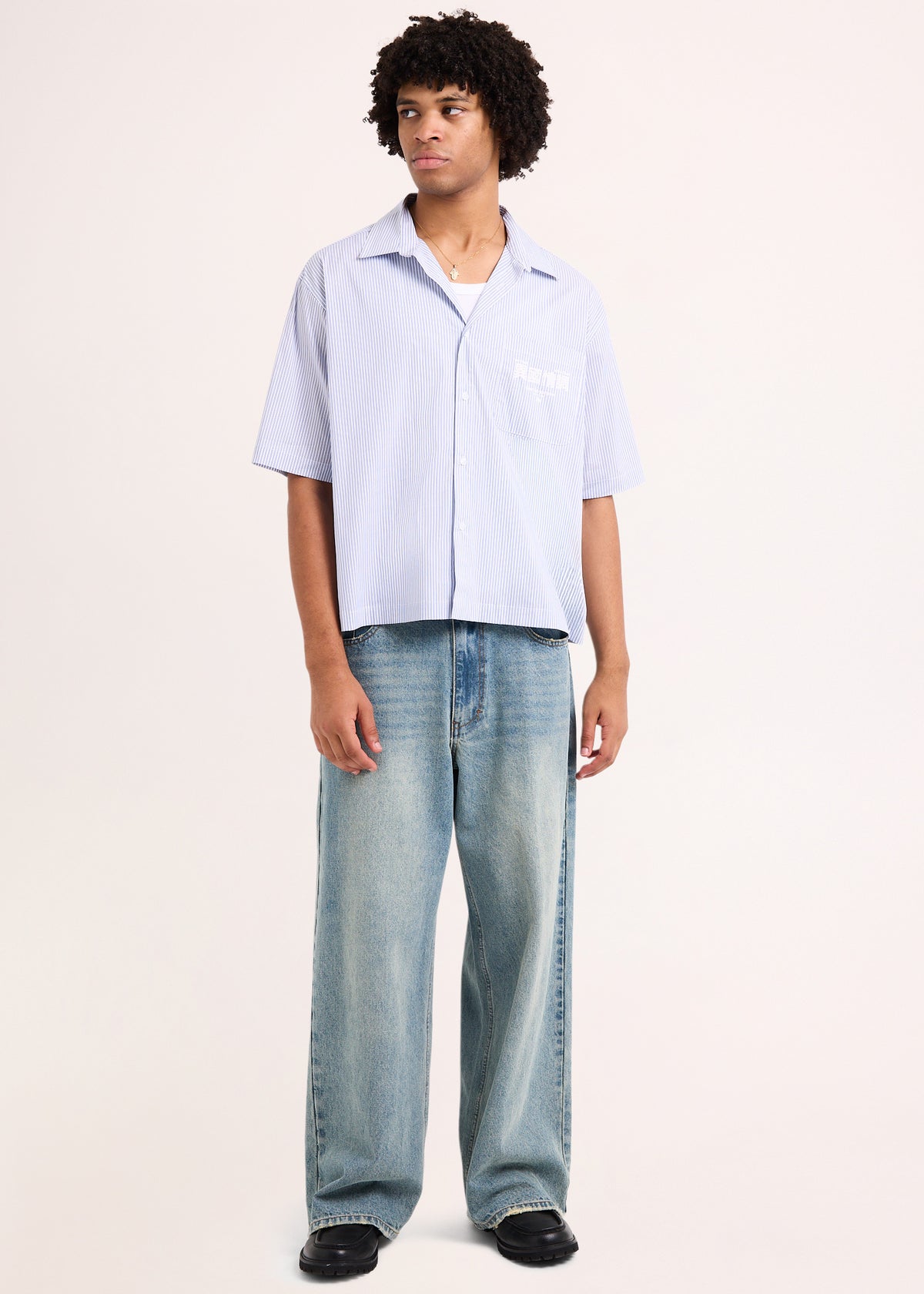 Honolulu Cropped Shirt NAVY