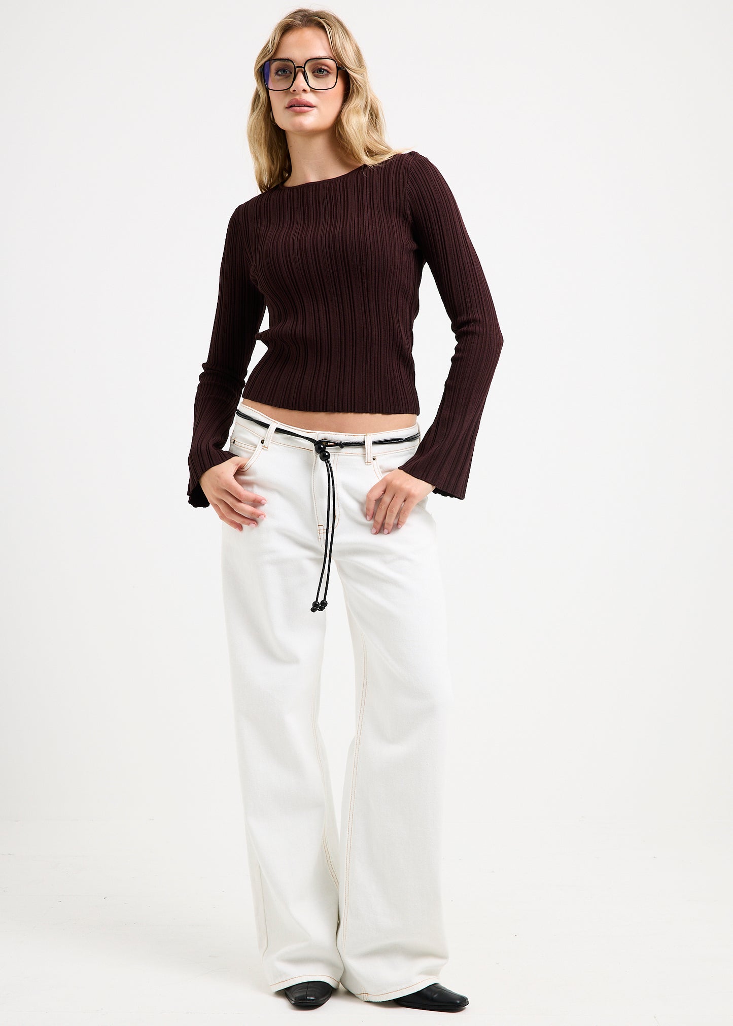 Holland Boat Neck Long Sleeve Knit Top
