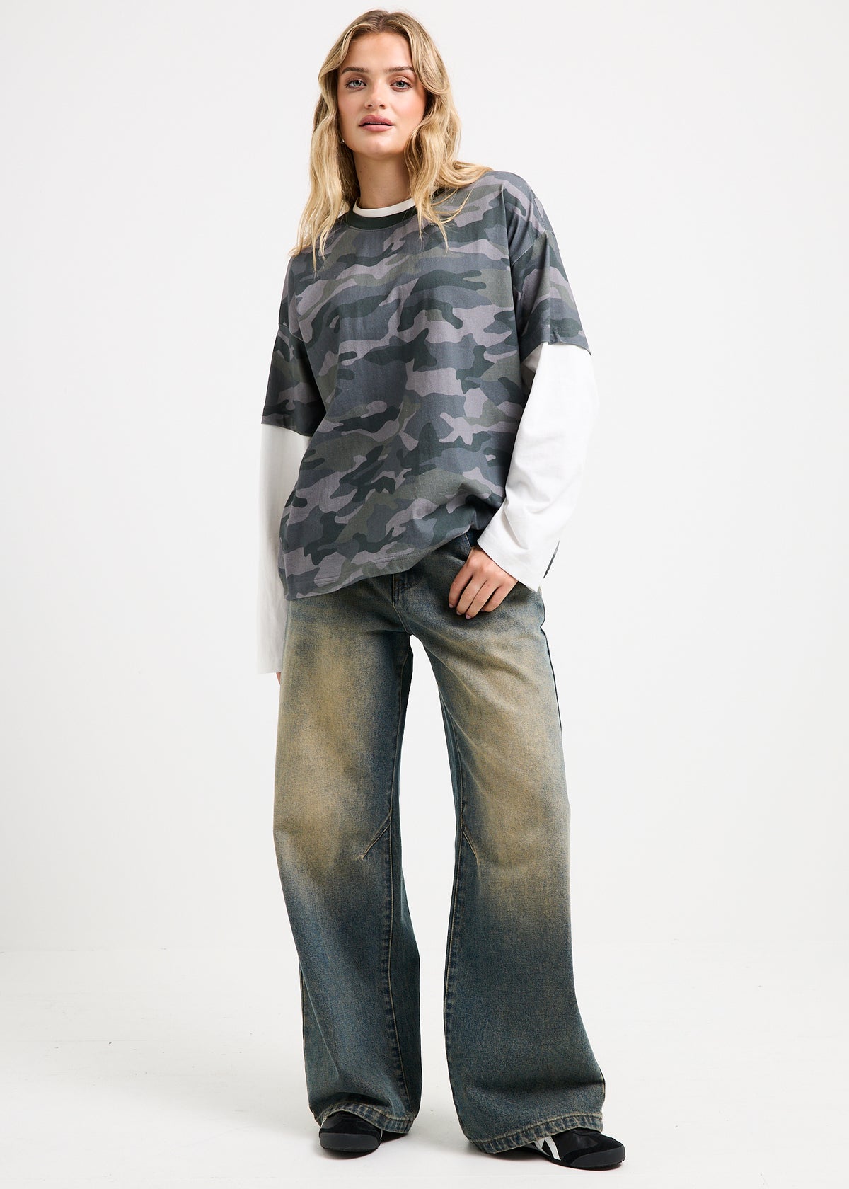 Indy Double Layer Camo Shirt ARMY GREEN