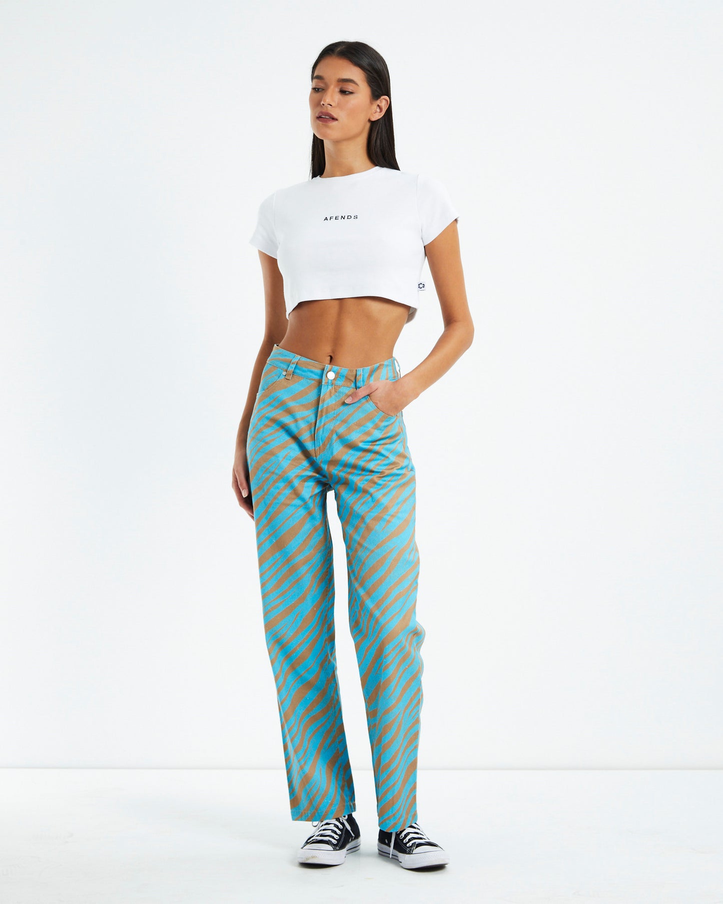Adi Shelby Hemp Wide Leg Long Pants Blue Stripe