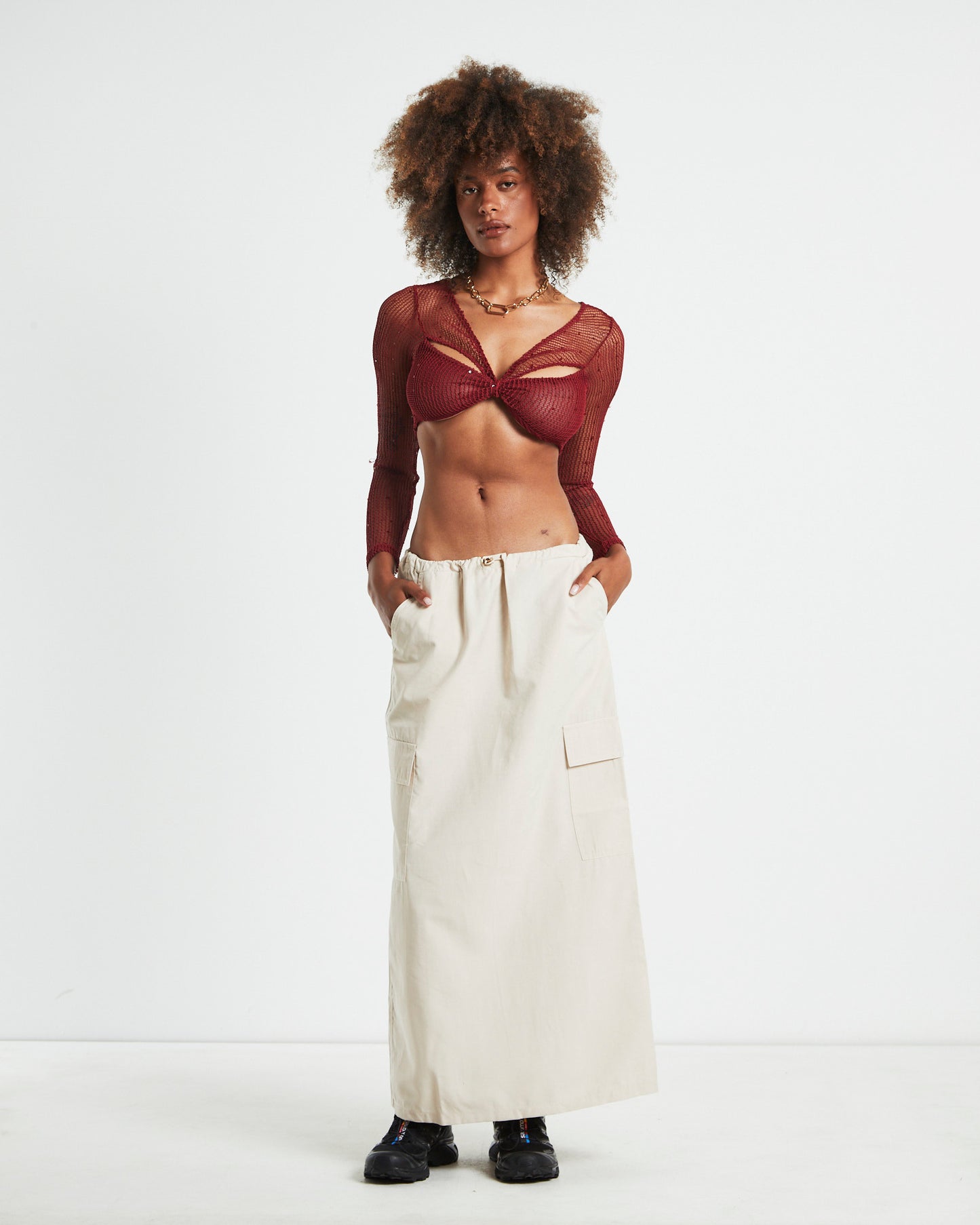 Nikita Parachute Maxi Skirt Cream