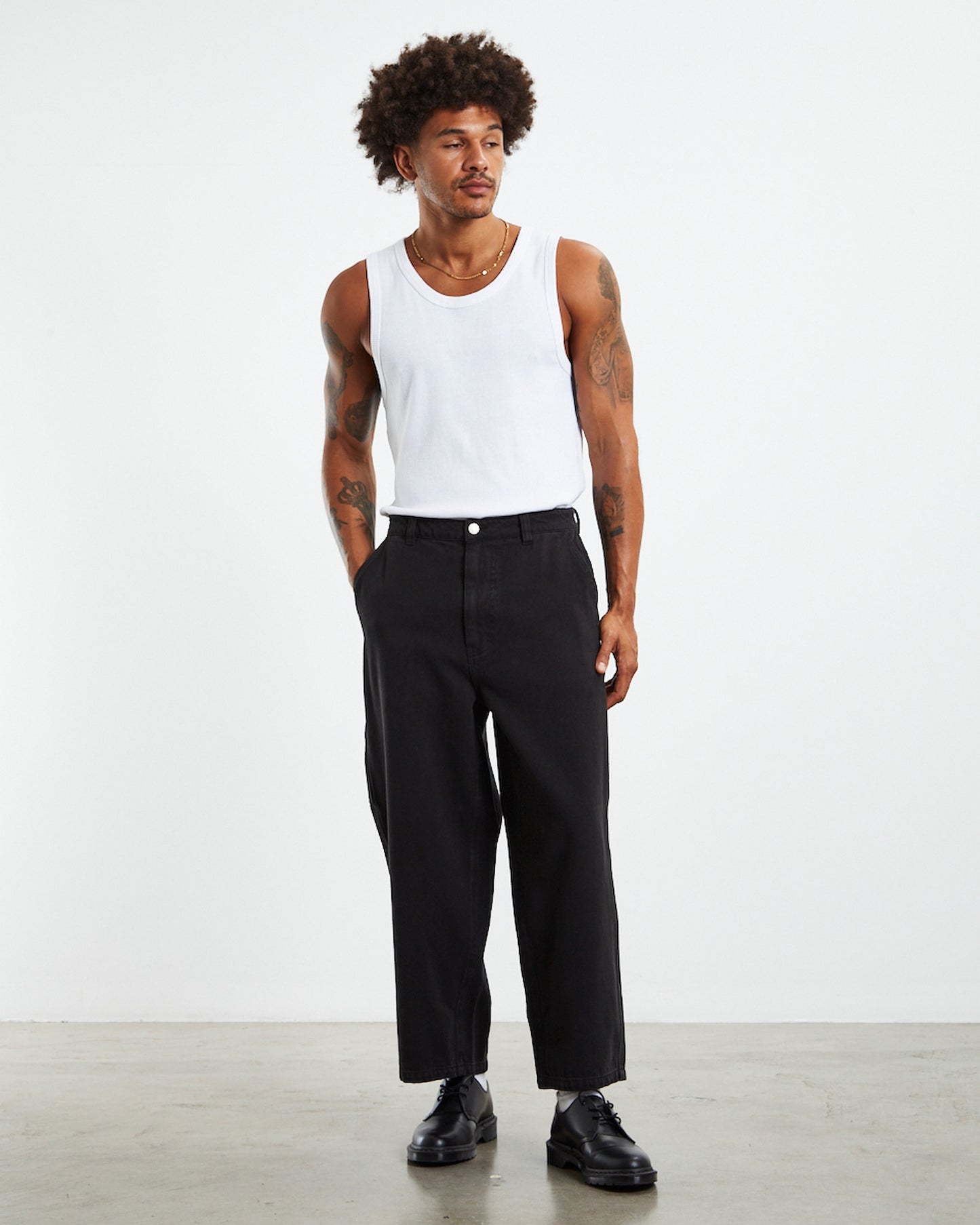 Wide Boy Canvas Carpenter Pants Black