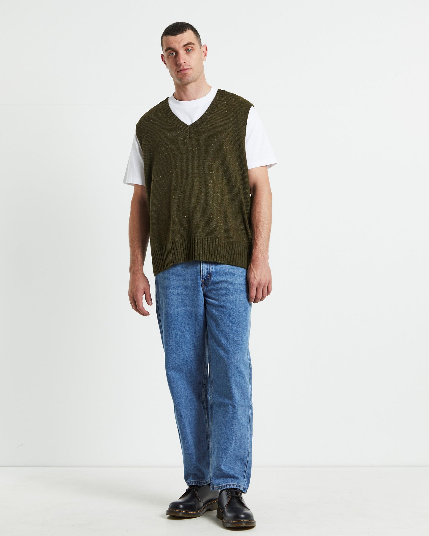 Sunday Knitted Box Vest Olive