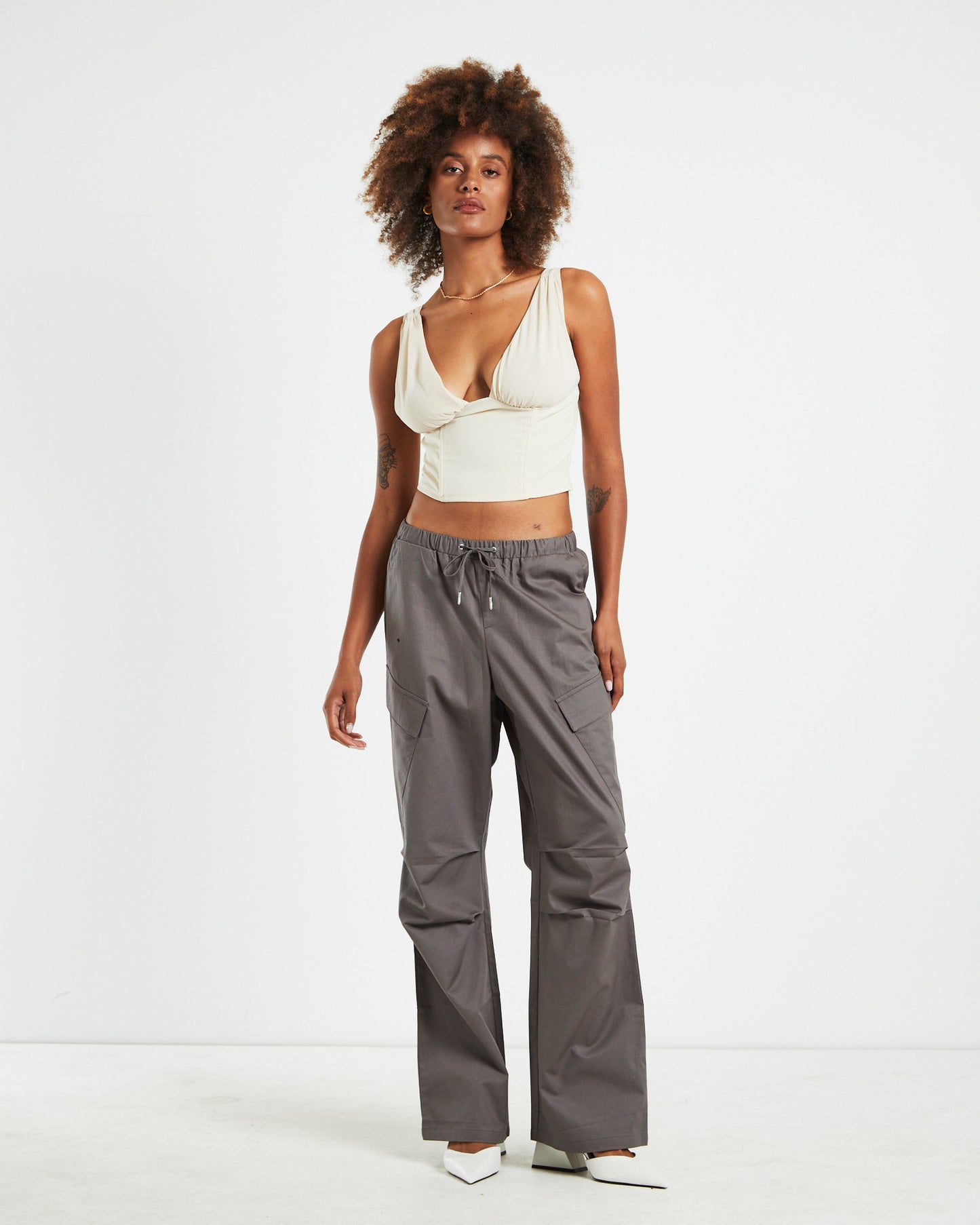Parker Straight Leg Cargo Pants Grey