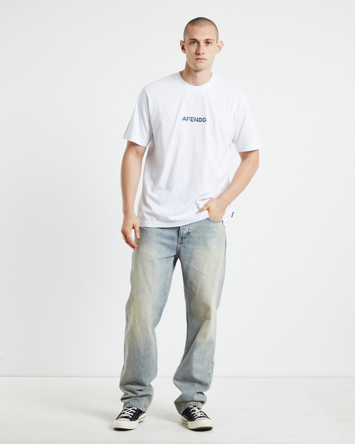 Liquid Recycled Retro Short Sleeve T-Shirt White