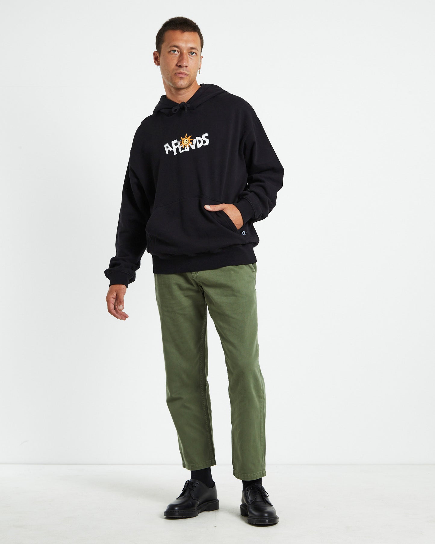 Sunshine Recycled Pull On Hoodie Black