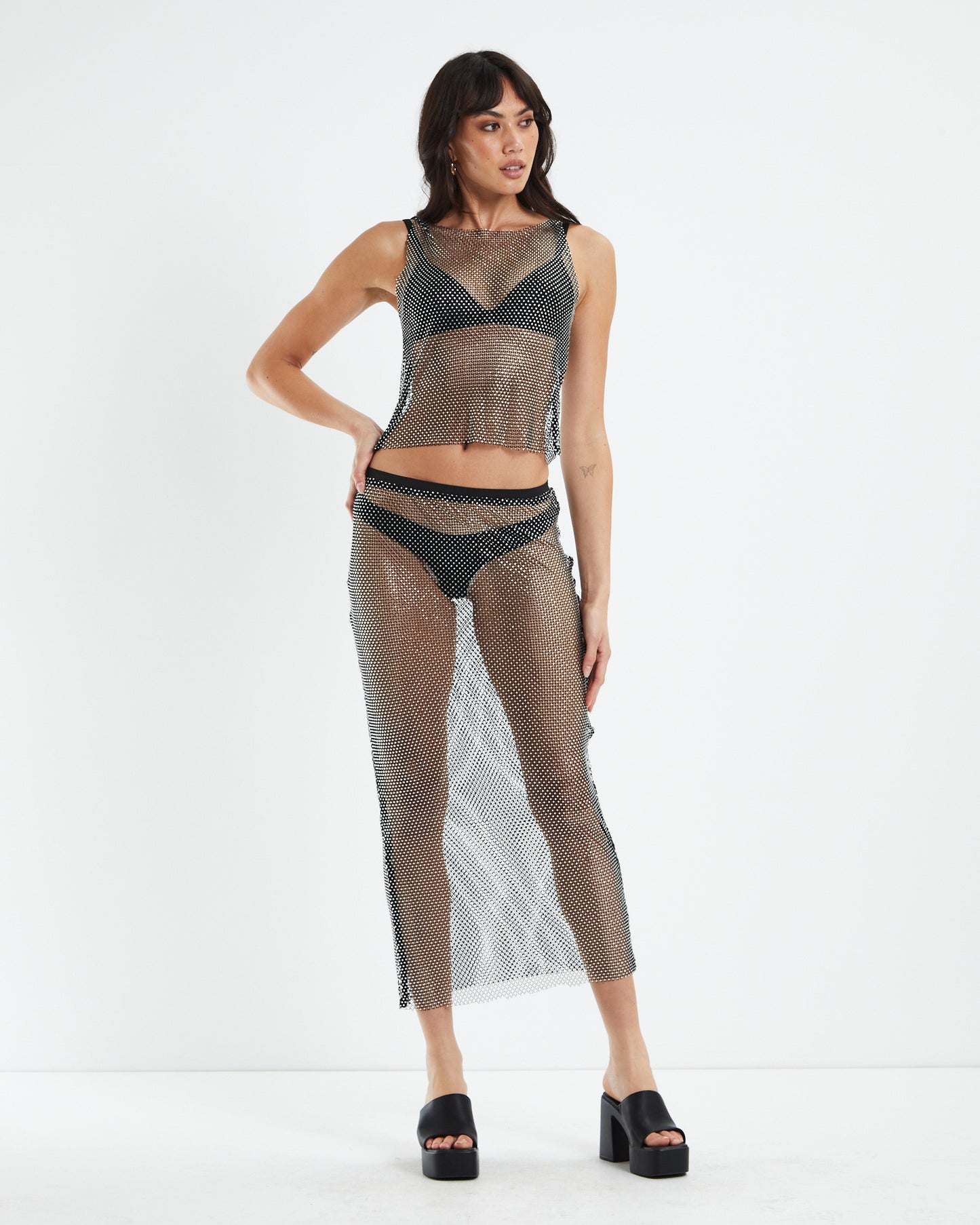 Elektra Rhe Mesh Low Rise Skirt