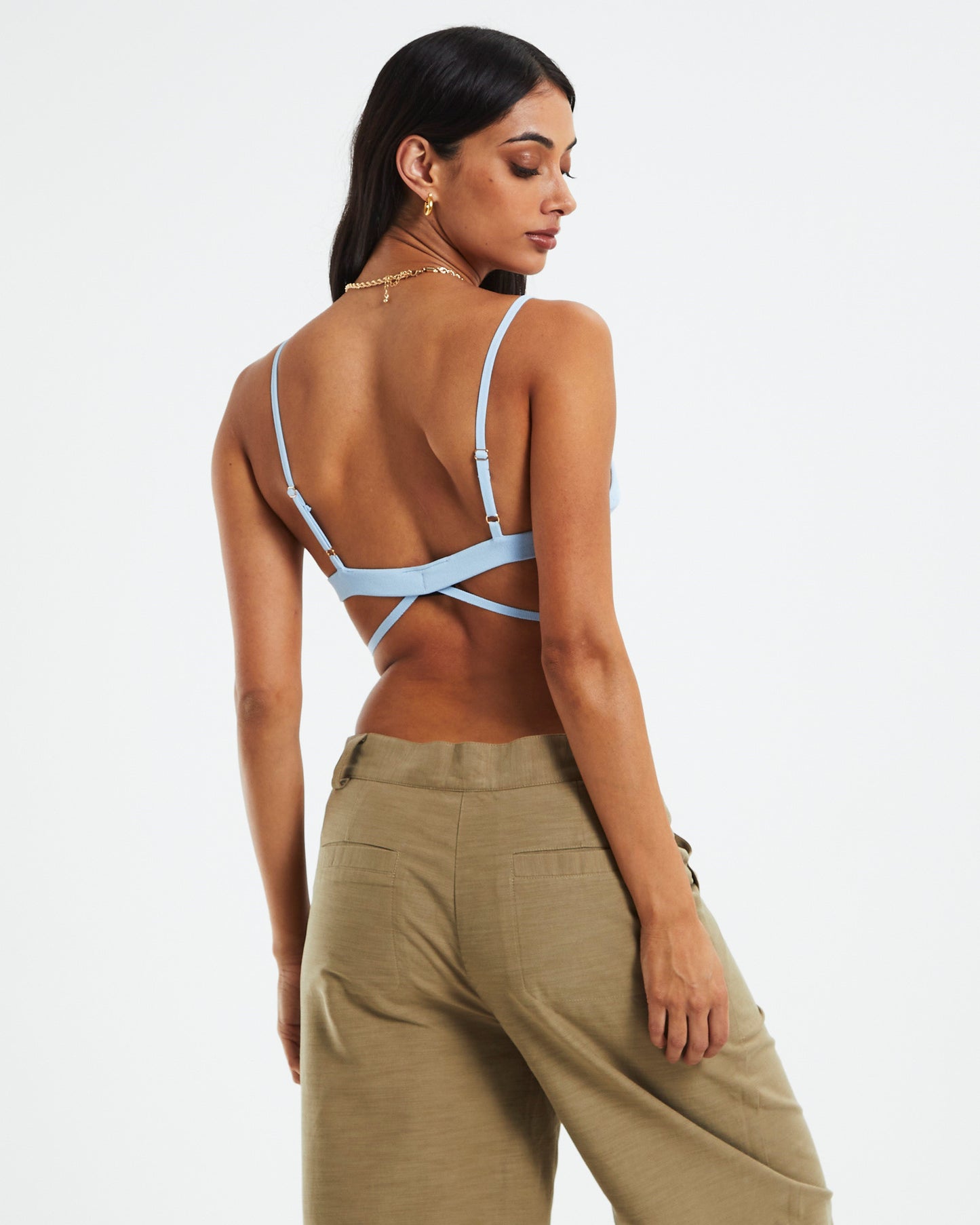 Lisa Strappy Knit Bralette Blue