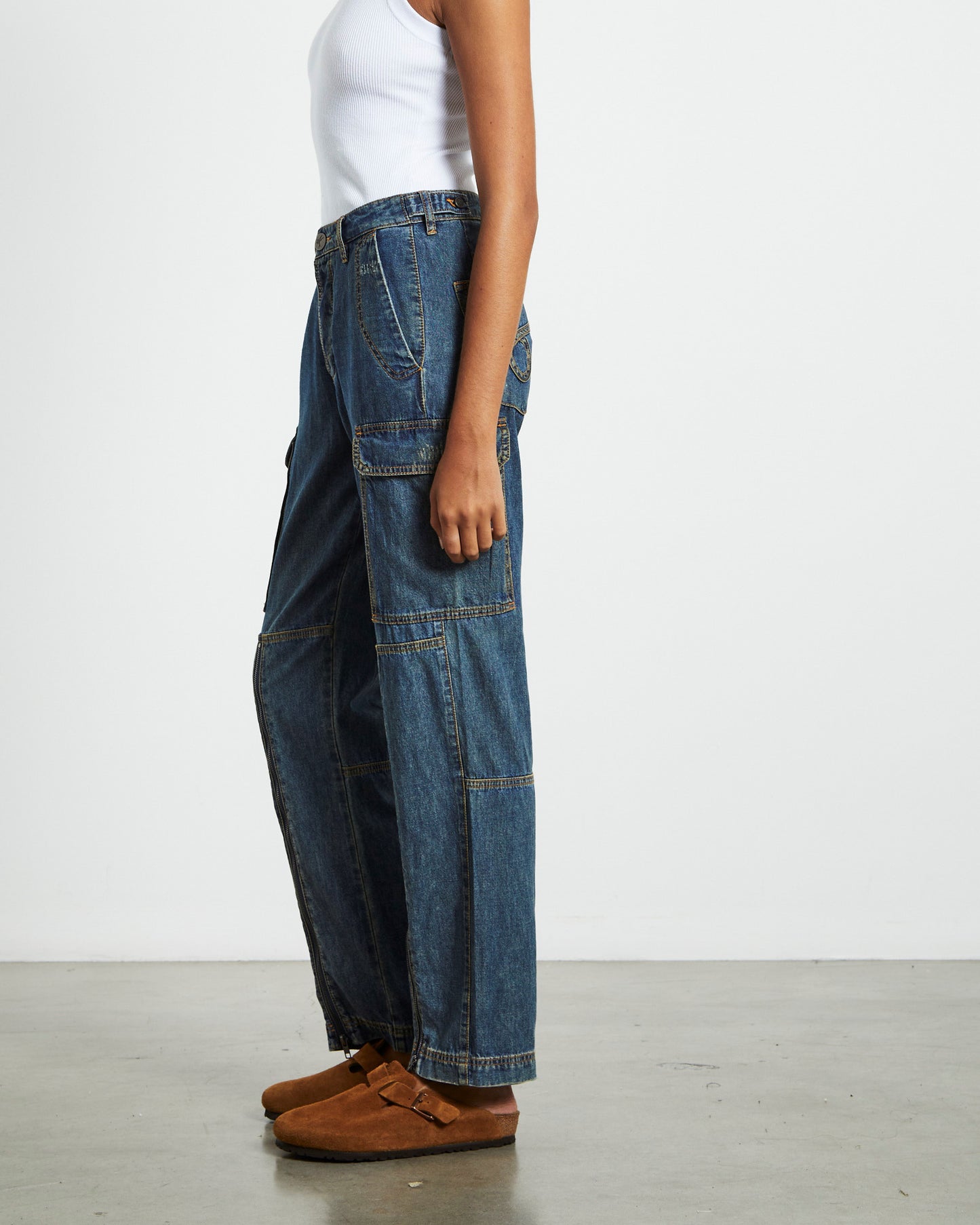 Zipped Cargo Motion Jeans Used Blue