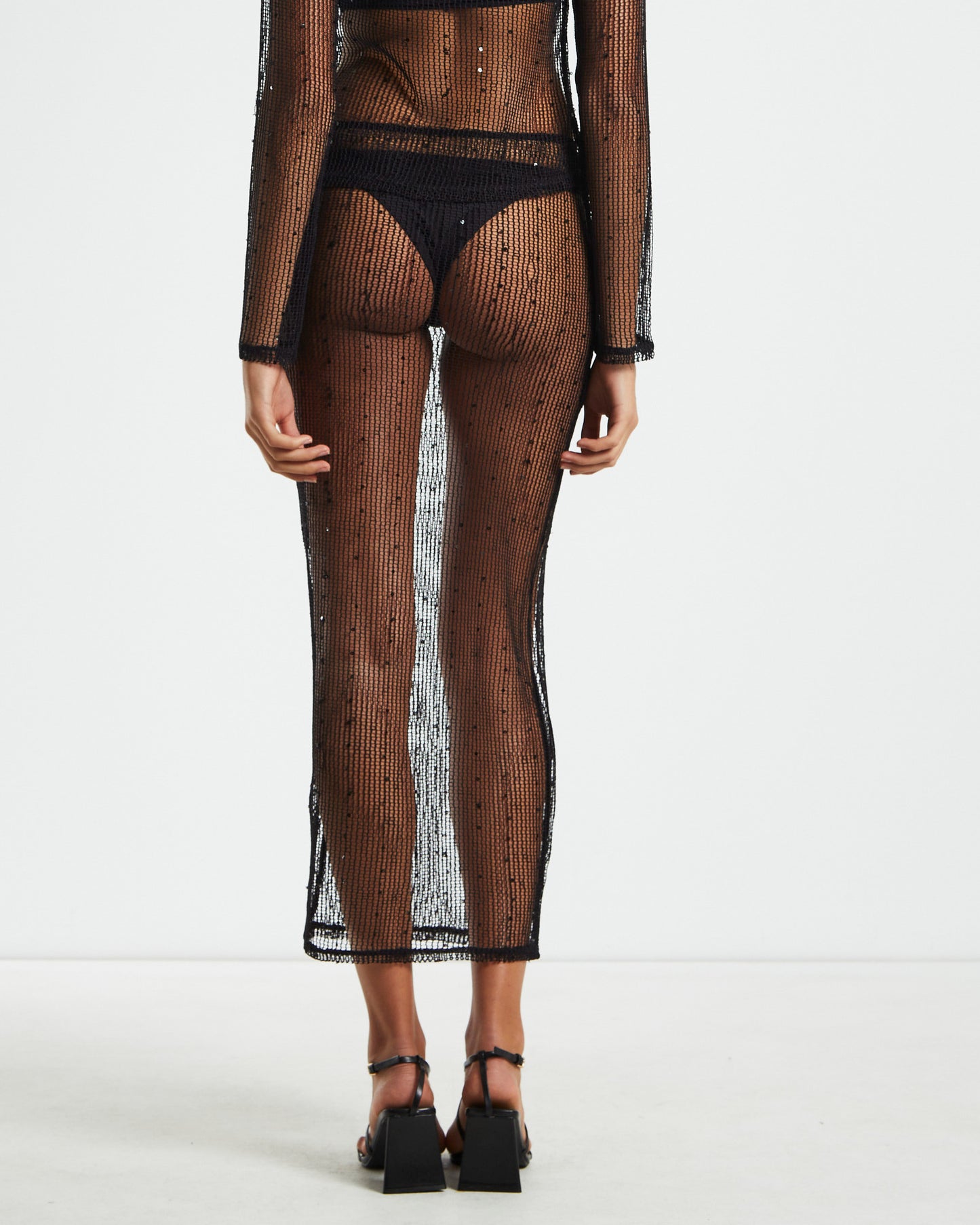 Scarlet Knit Midi Skirt Black