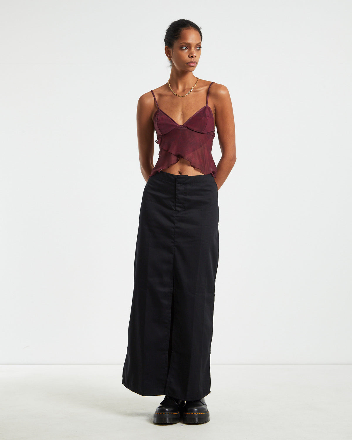 Haisley Cargo Maxi Skirt Black BLACK