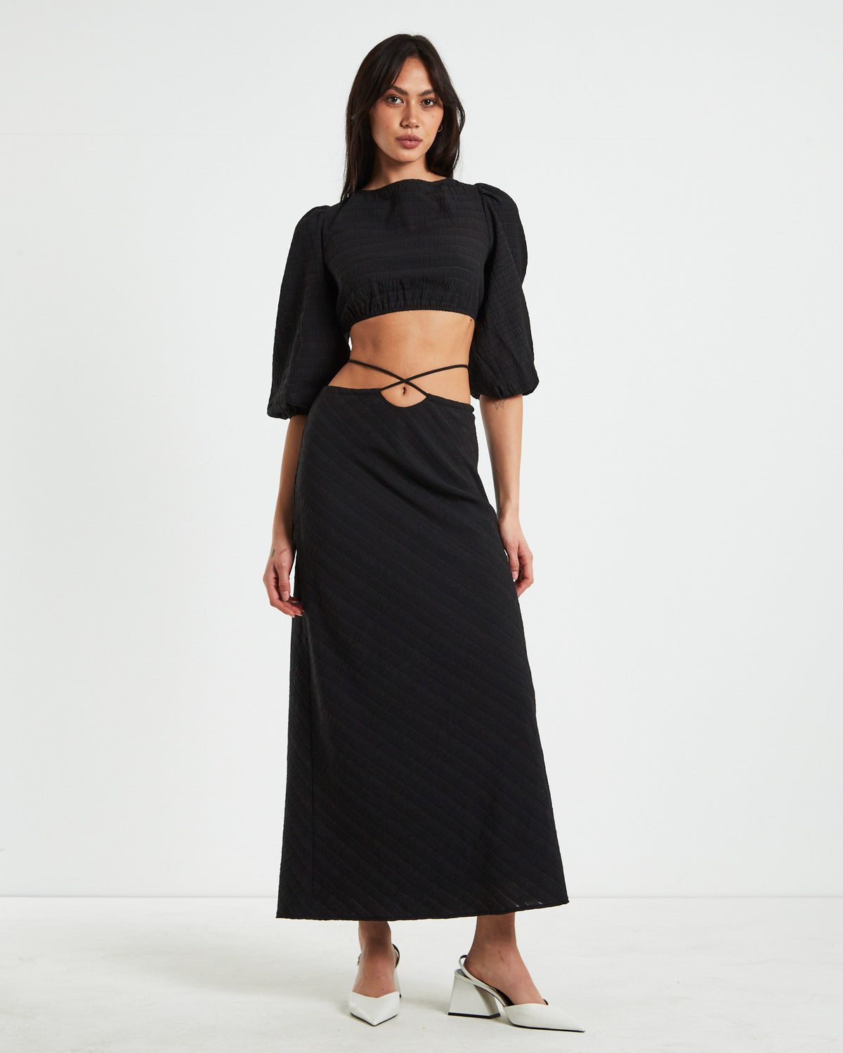 Poppy Tie Back Top BLACK