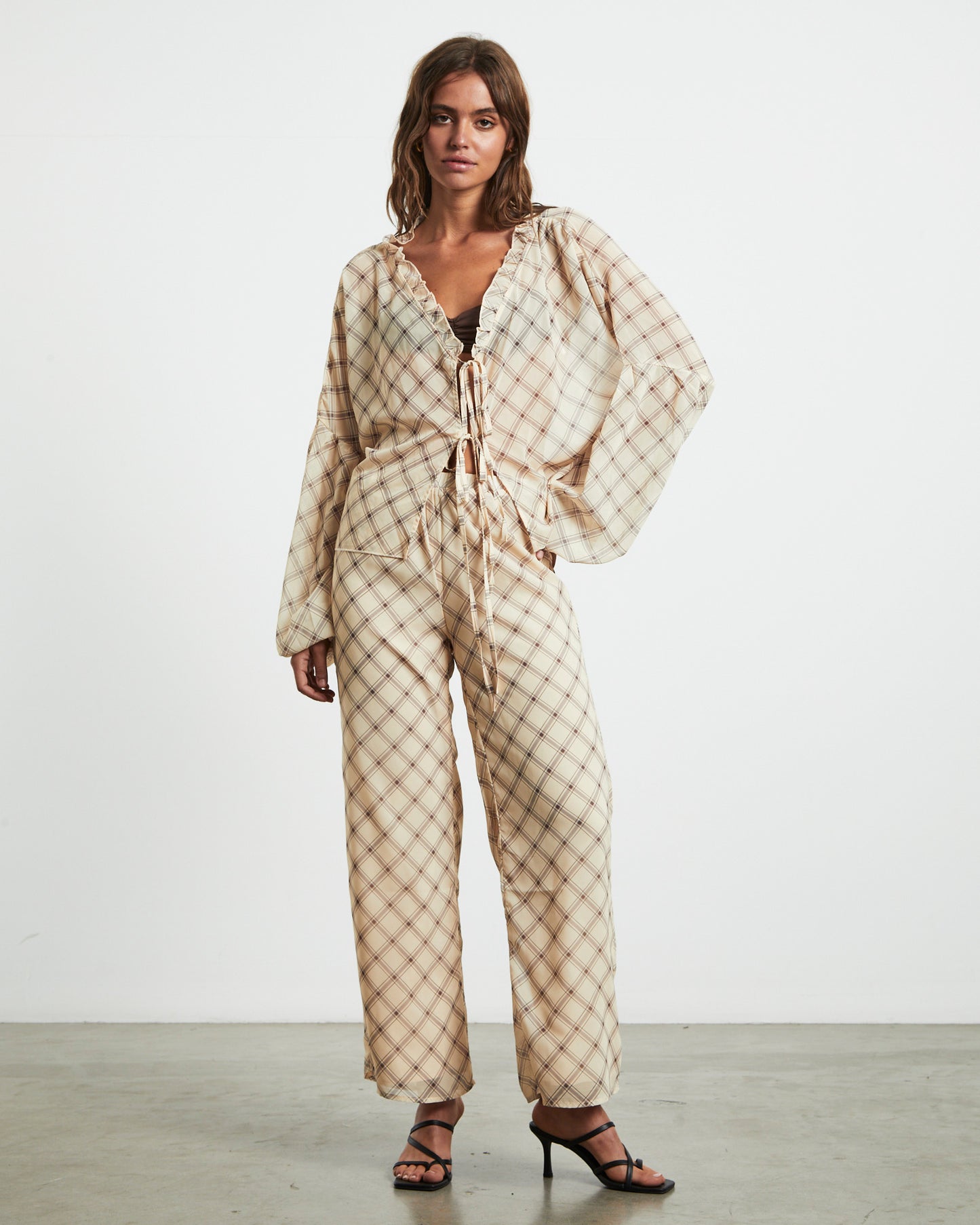 Candice Top Check Print