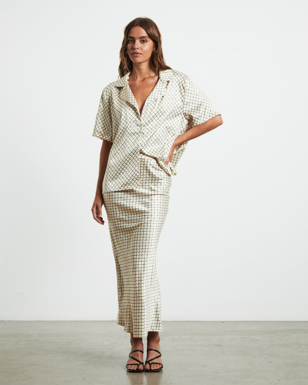 Parker Shirt Geo Print NATURAL