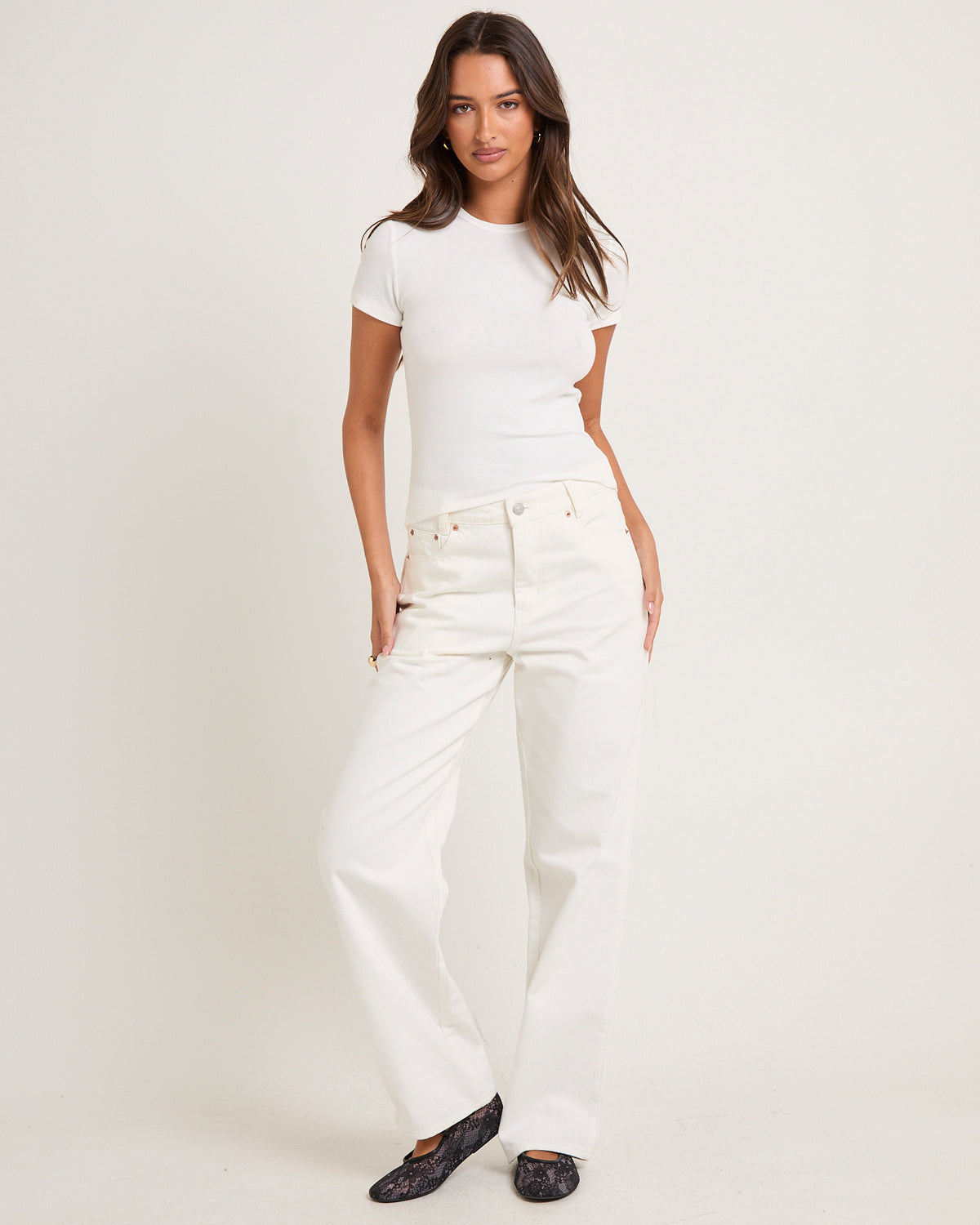 Slinky Fitted Tee WHITE