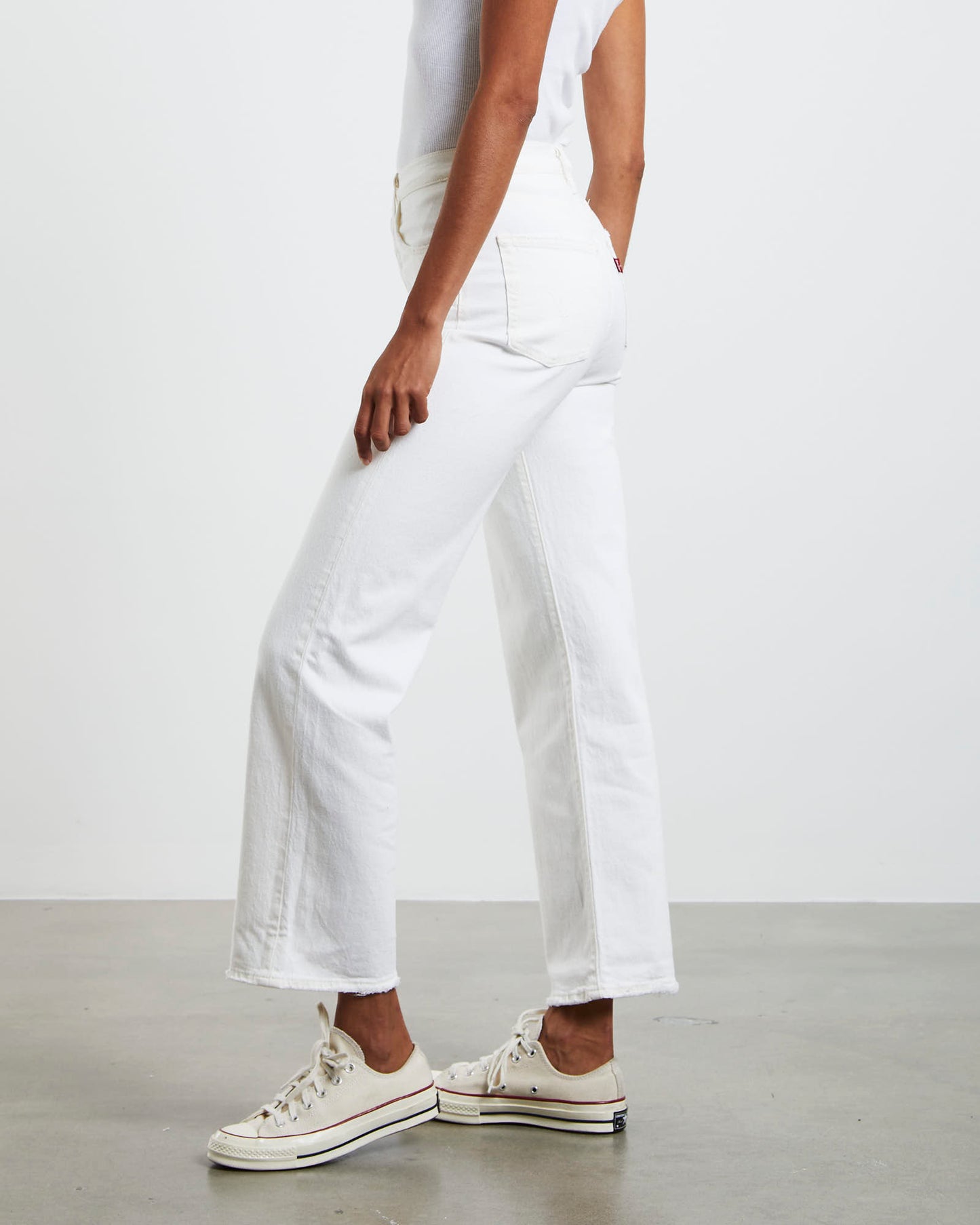 Ribcage Straight Jeans Cloud Over White