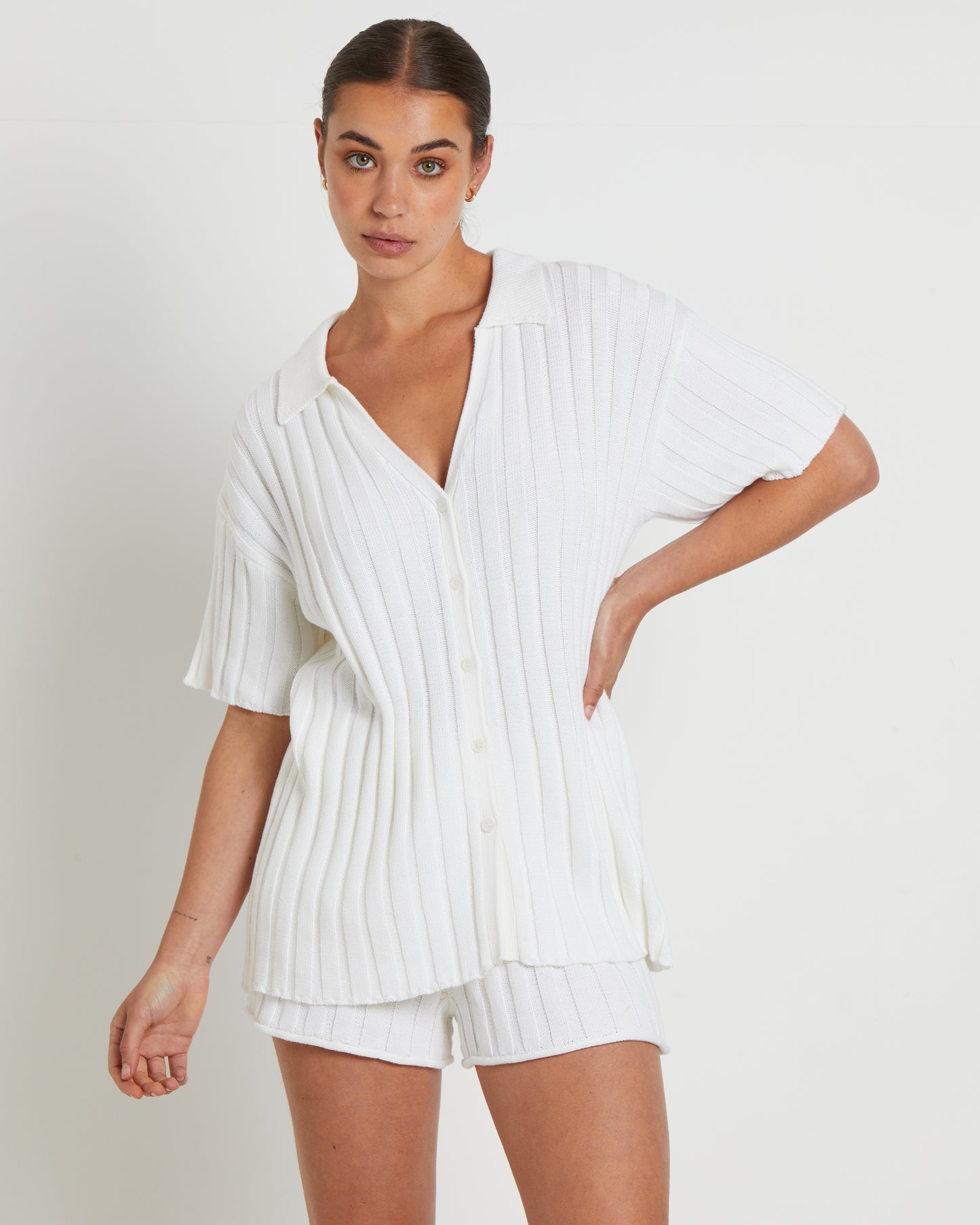 Bambi Button Short Sleeve Top