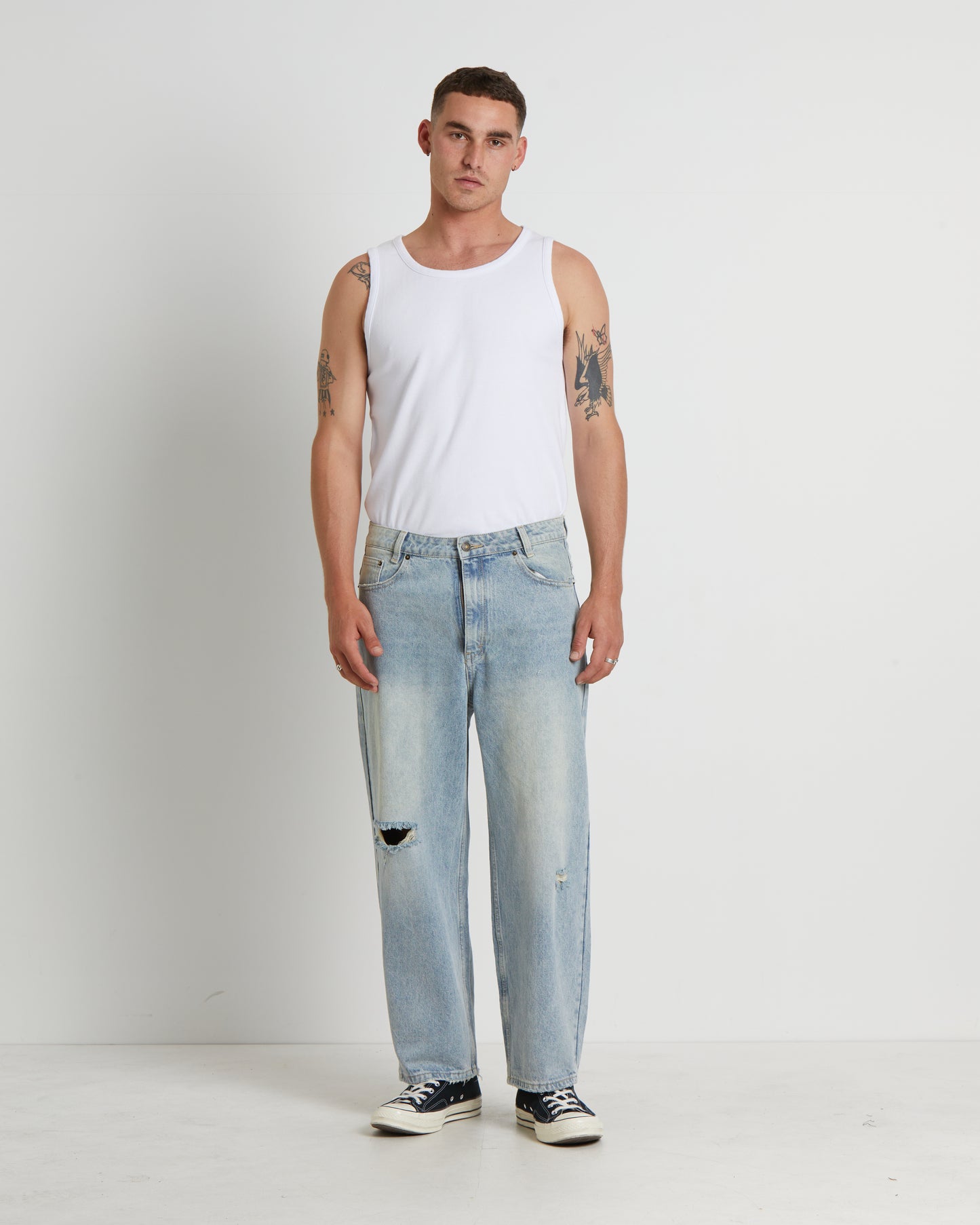 Paramount Ribbed Singlet in White