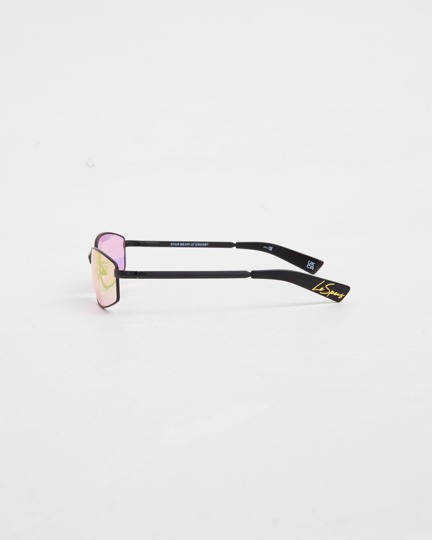 Star Beam Sunglasses in Matte Black/Pink Mirror