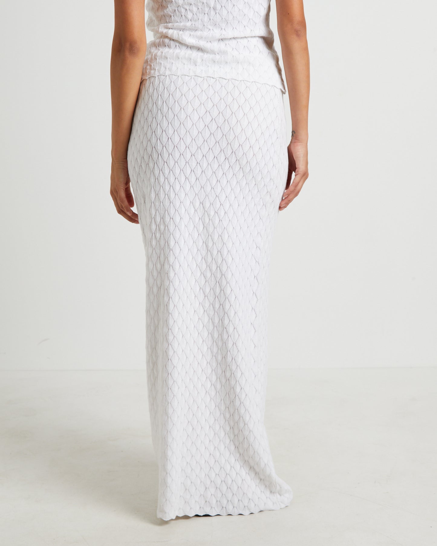 Josie Crochet Maxi Skirt in White