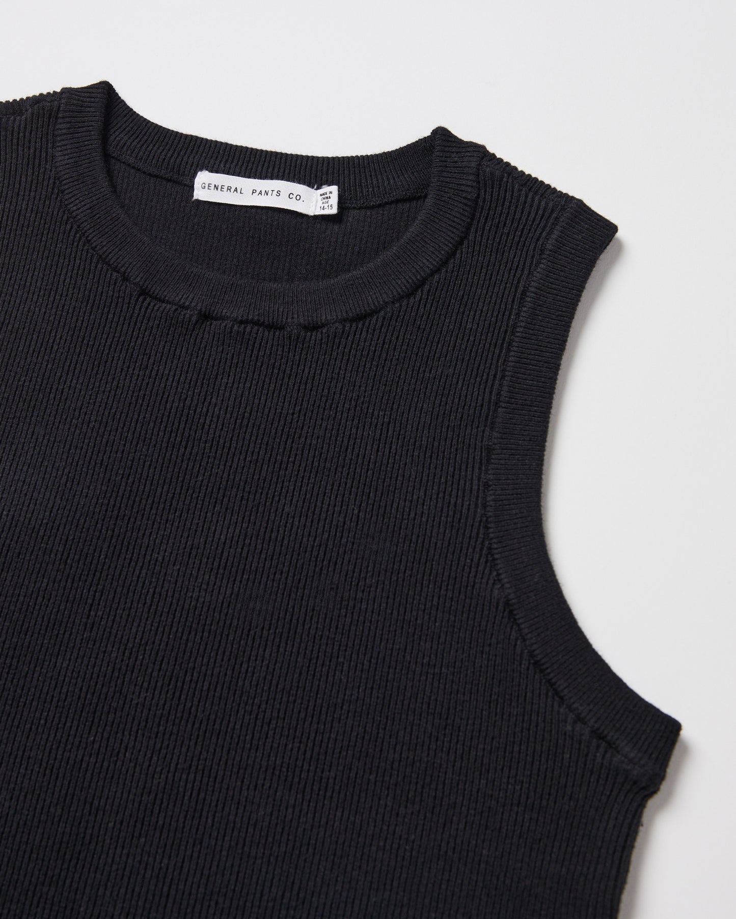 Teen Girls Luxe Knitted Tank Top in Black