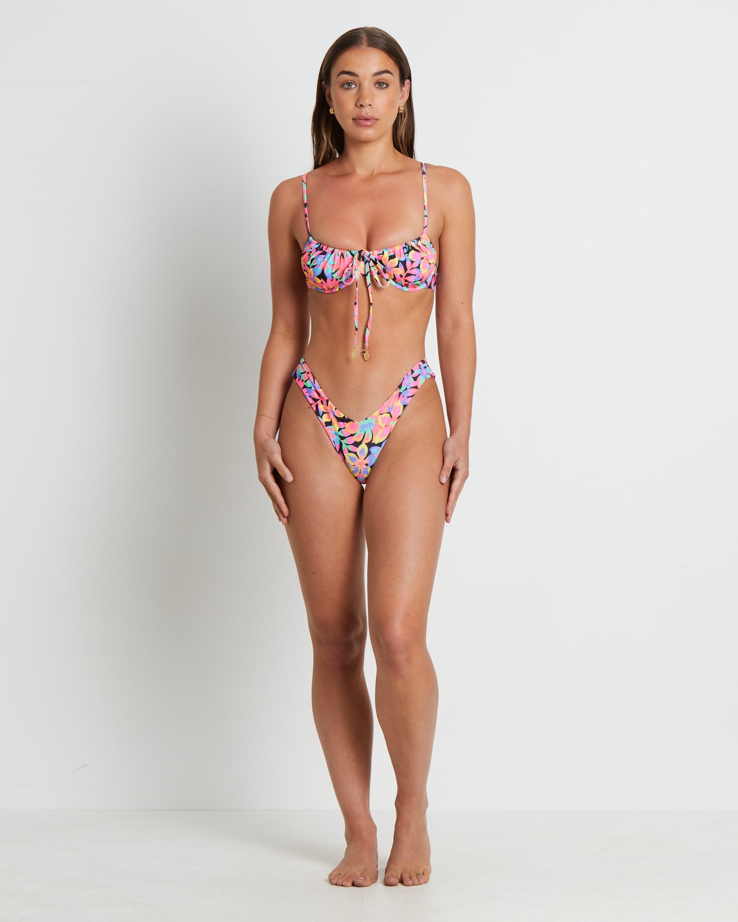 V Cheeky Bikini Bottom in Disco Doll