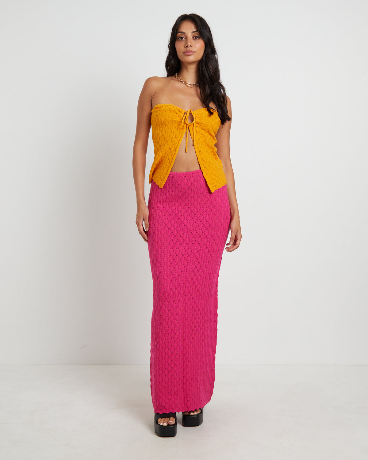 Josie Crochettie Front Top in Mango ORANGE