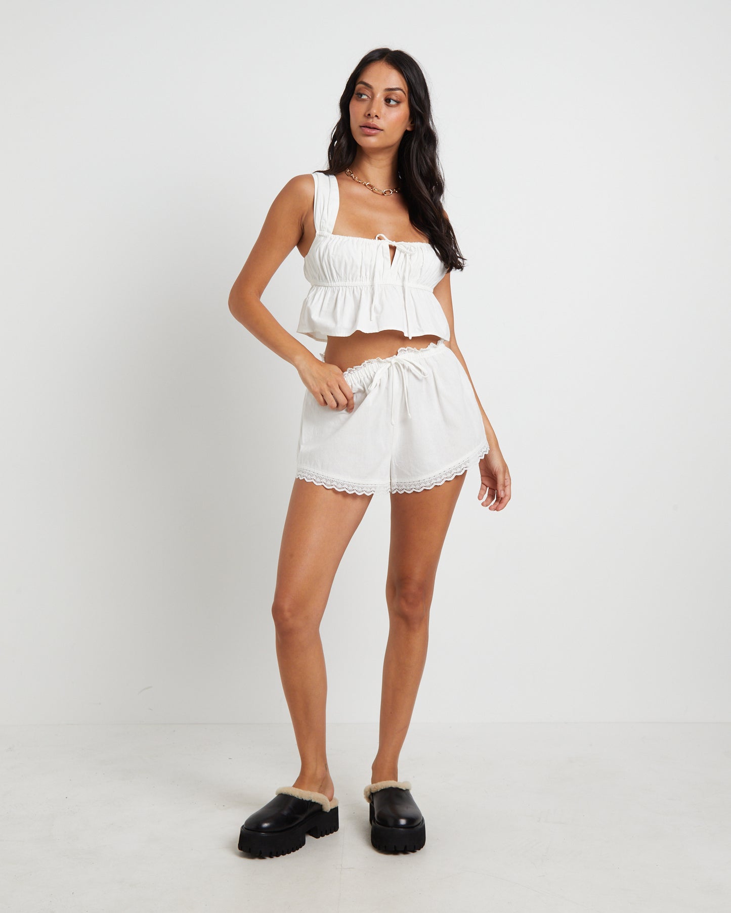 Franki Peplum Top in White