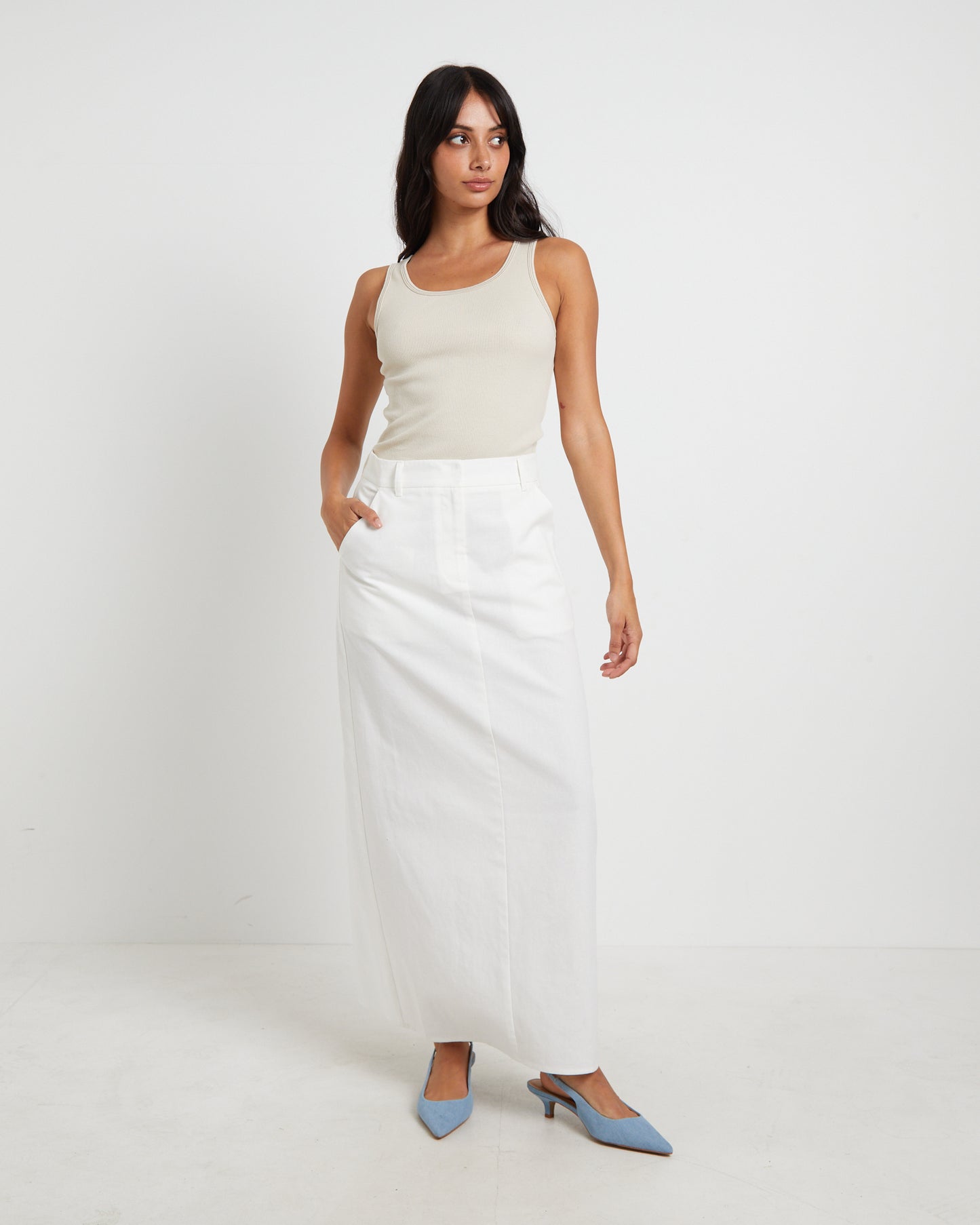 Lagoon Muscle Tank Top in Stone