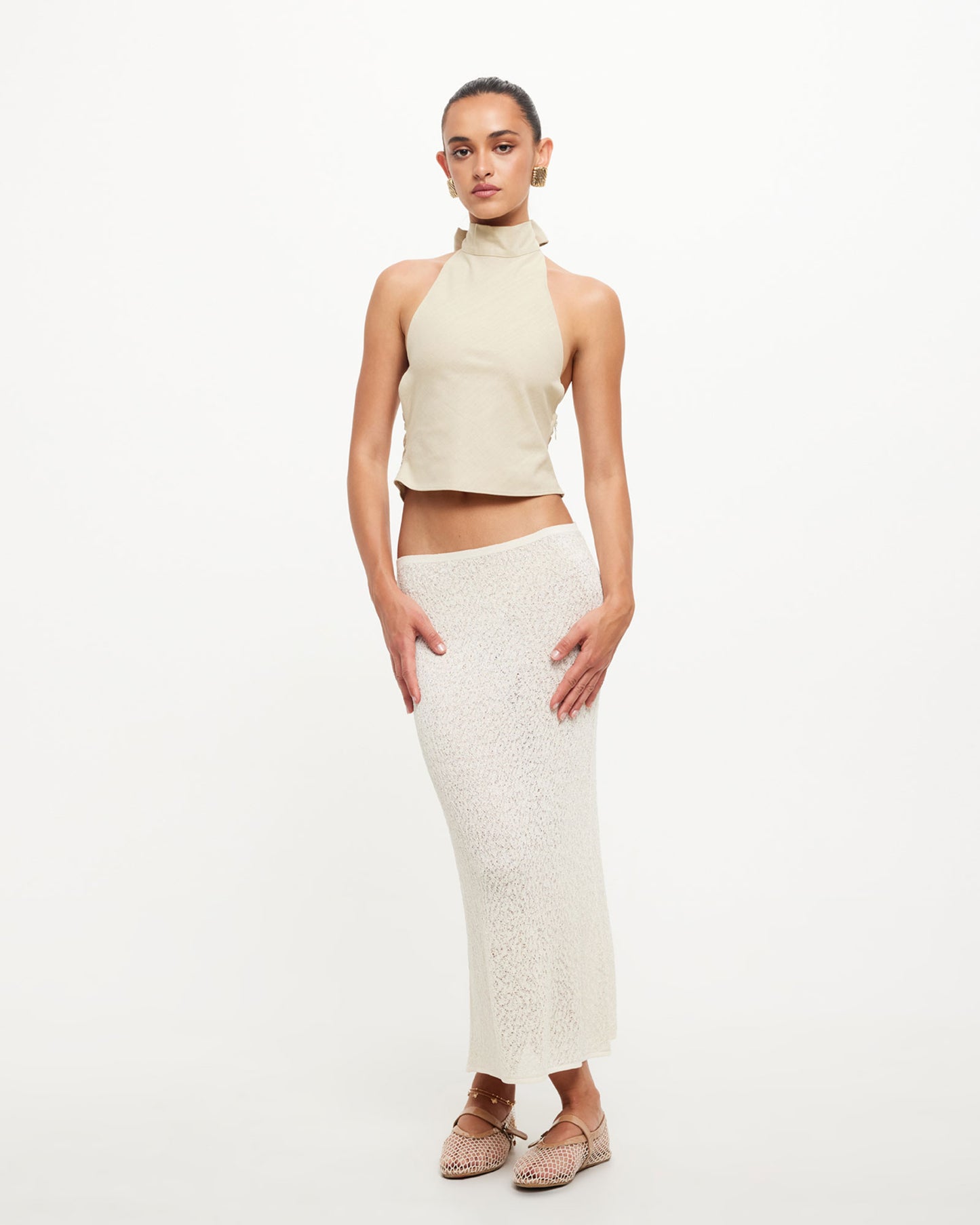 Pure Midi Skirt in Cream