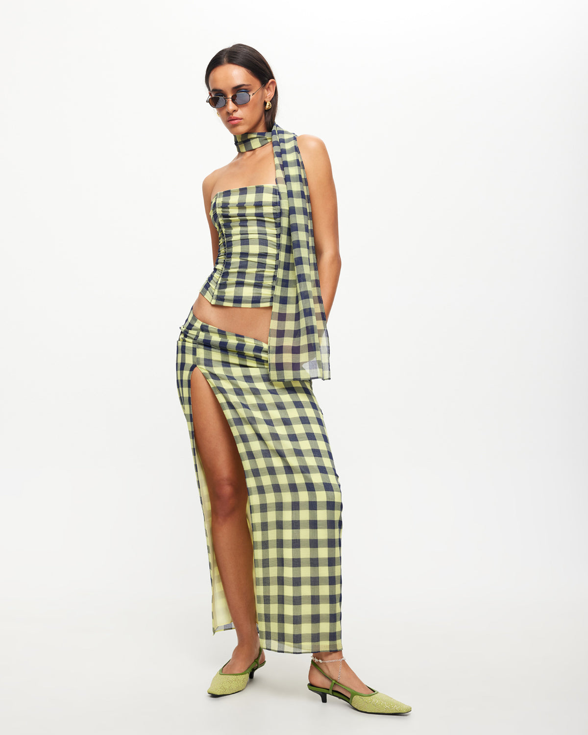 Island Bodice in Navy Check NAVY CHECK