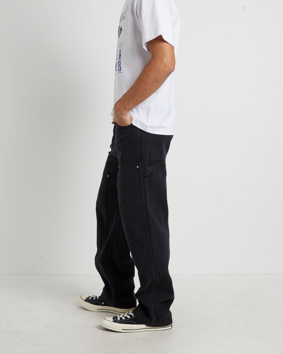 Double Knee Carpenter Pants USED BLACK