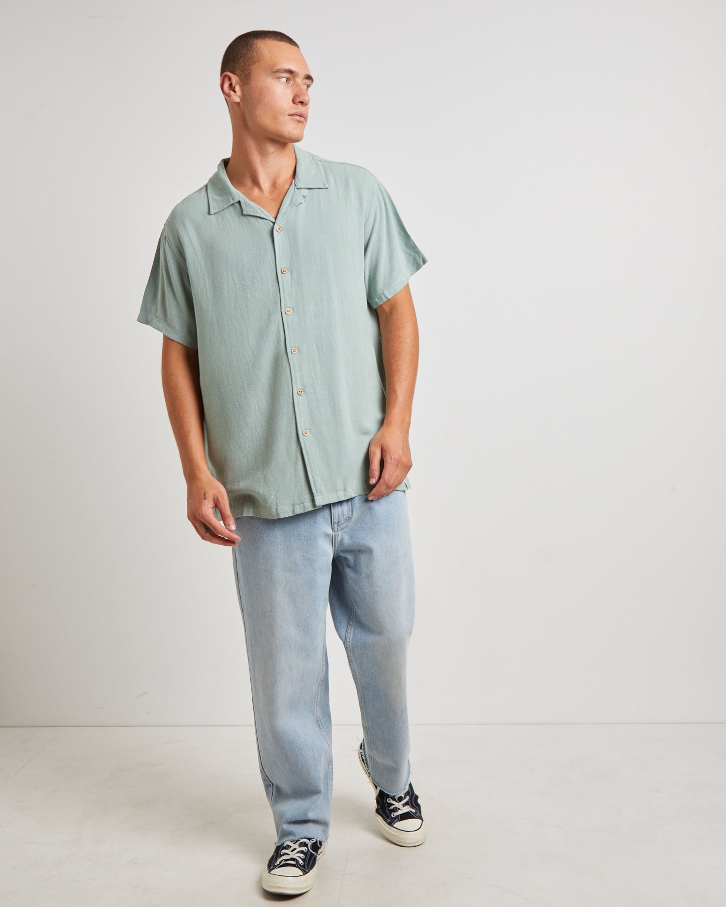 Ernie Resort Short Sleeve Shirt in Seagrass