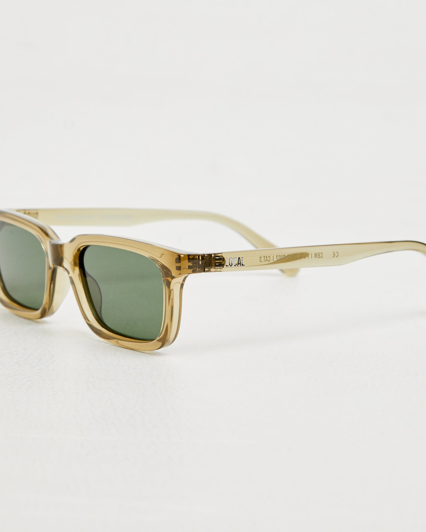 CBM Polished Sunglasses in Ochre Dark Green
