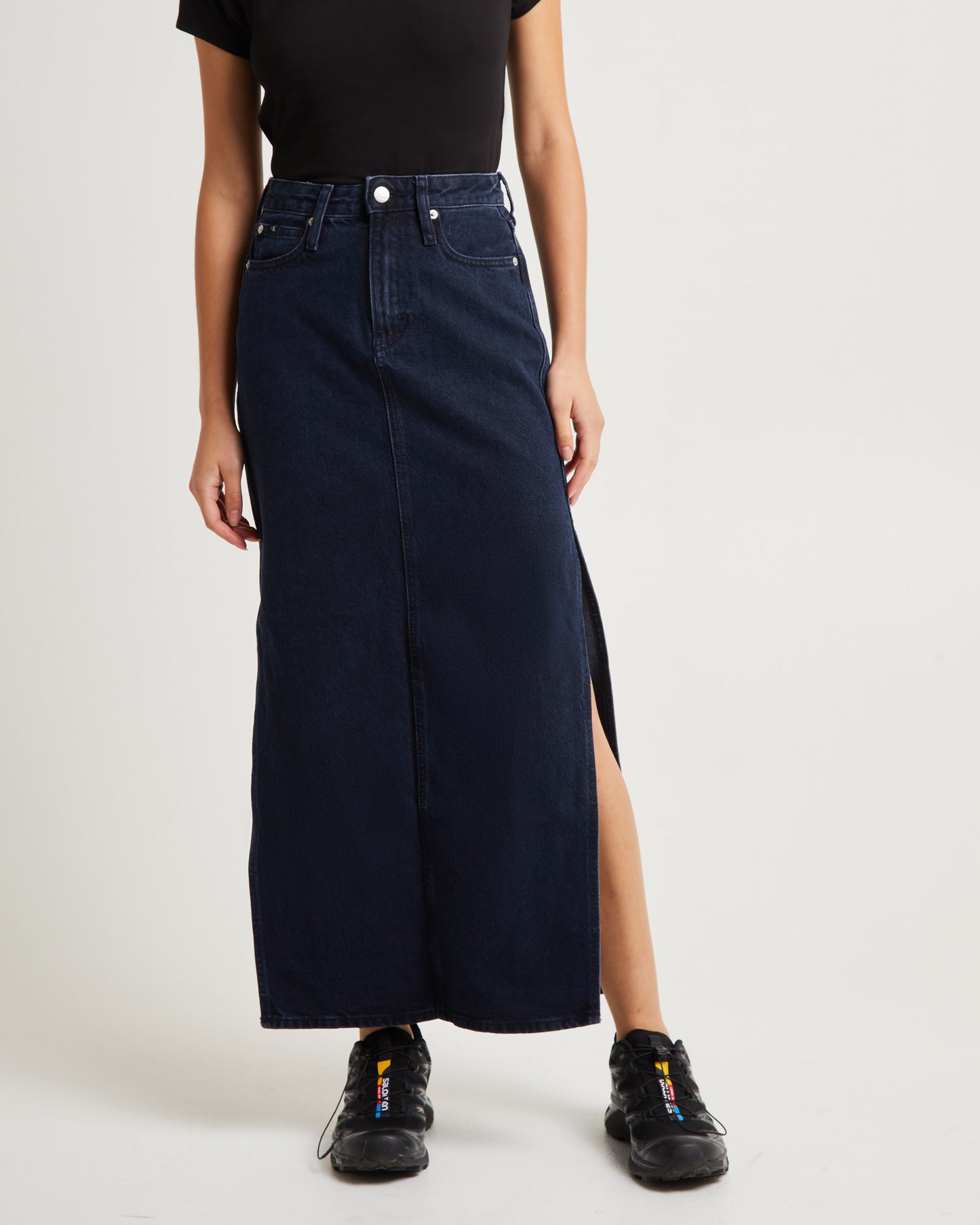 Denim Maxi Skirt Dark