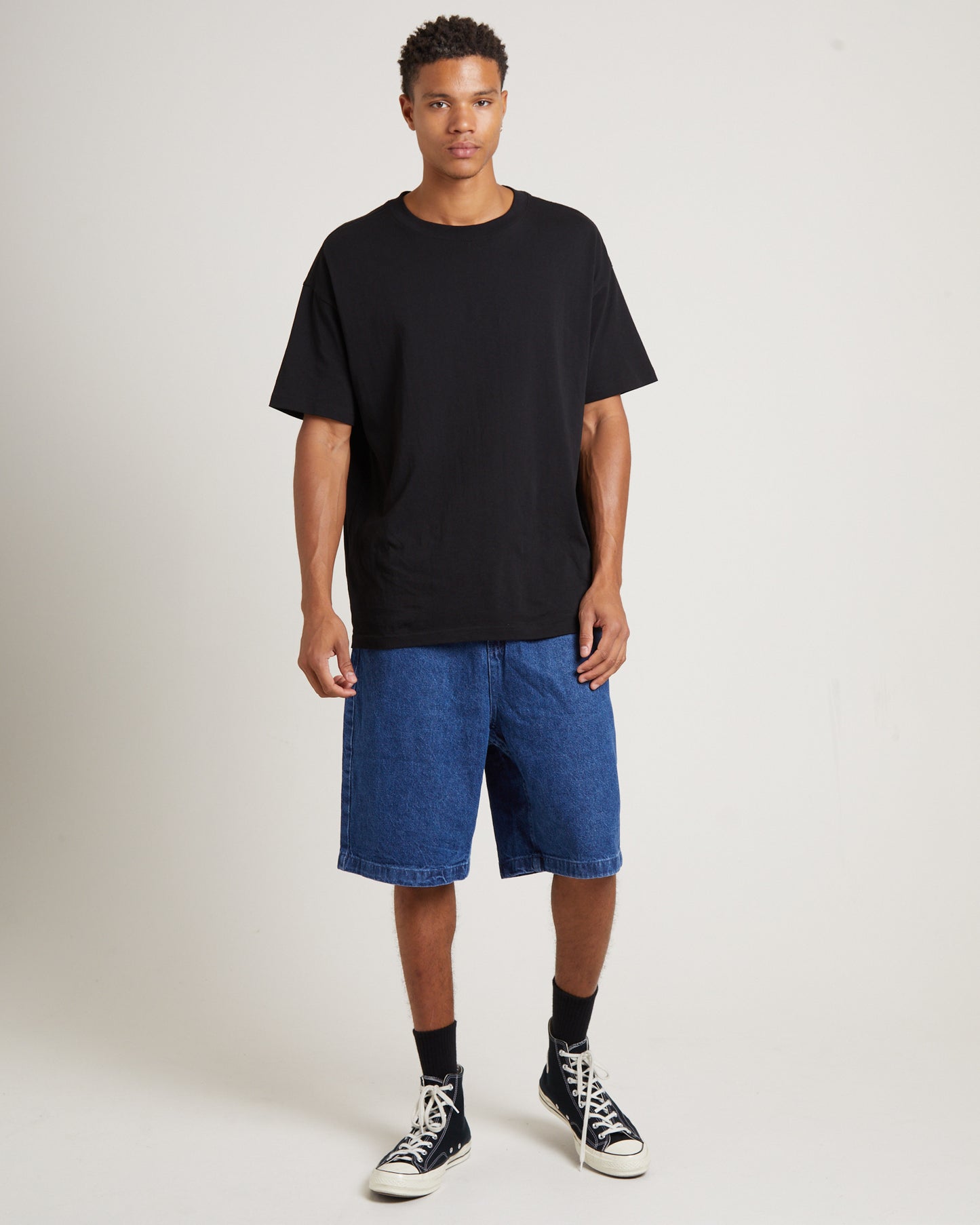 Lil C - Hemp Denim Baggy Shorts in Authentic Blue