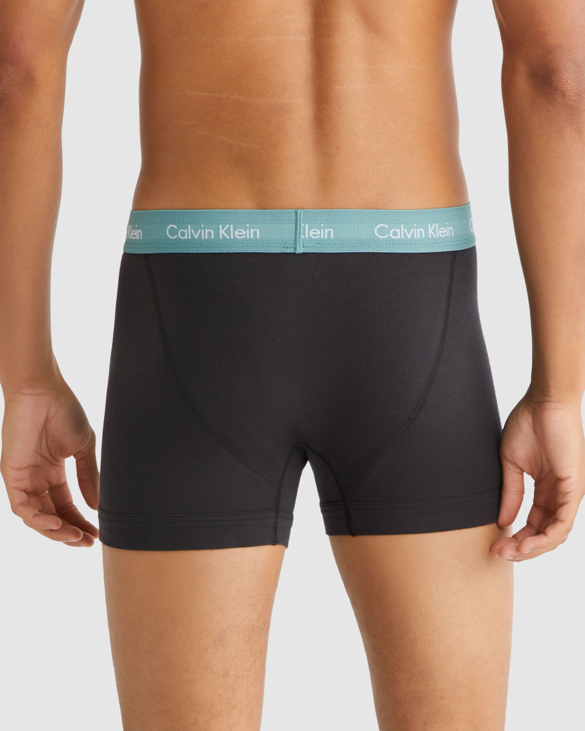 Cotton Stretch Trunks 3 Pack in Mutli BLACK W/ VIVID BLUE, ARONA, GREEN
