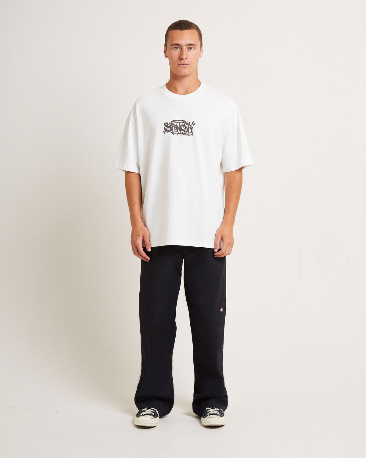 Gaffer Surplus Short Sleeve T-Shirt in Brown WHITE