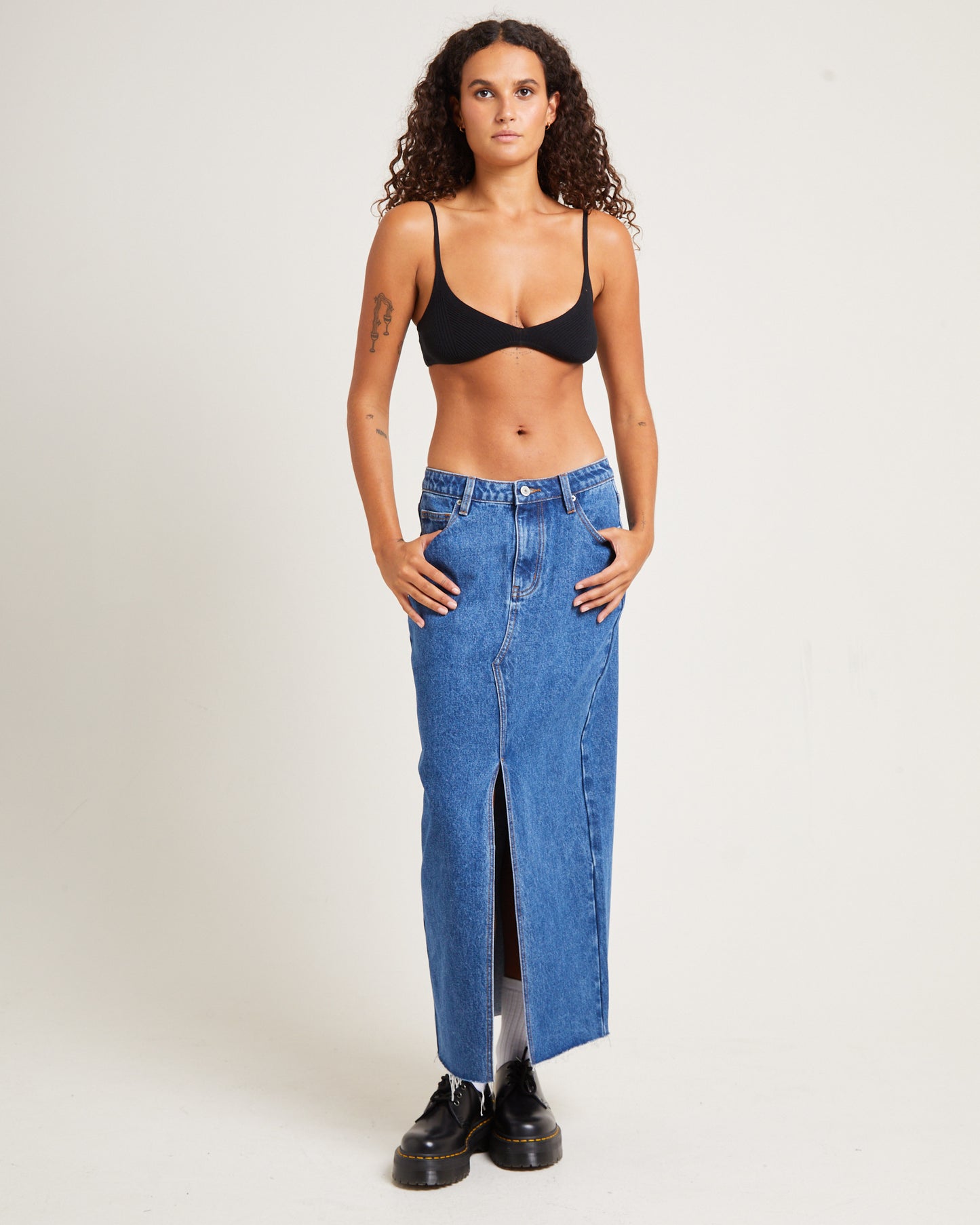 Eva Maxi Denim Skirt Moody Blue