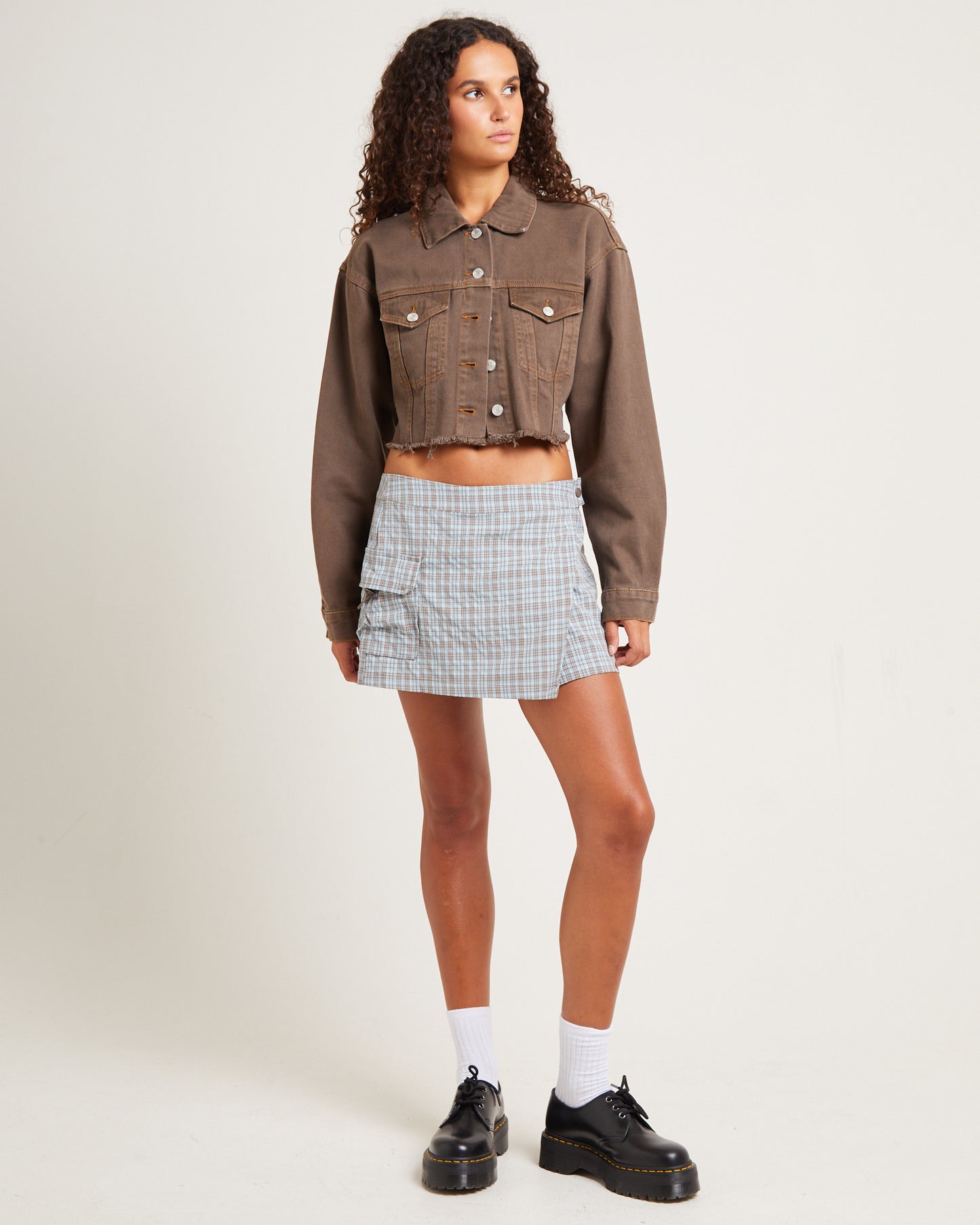 Remi Check Cargo Mini Skirt