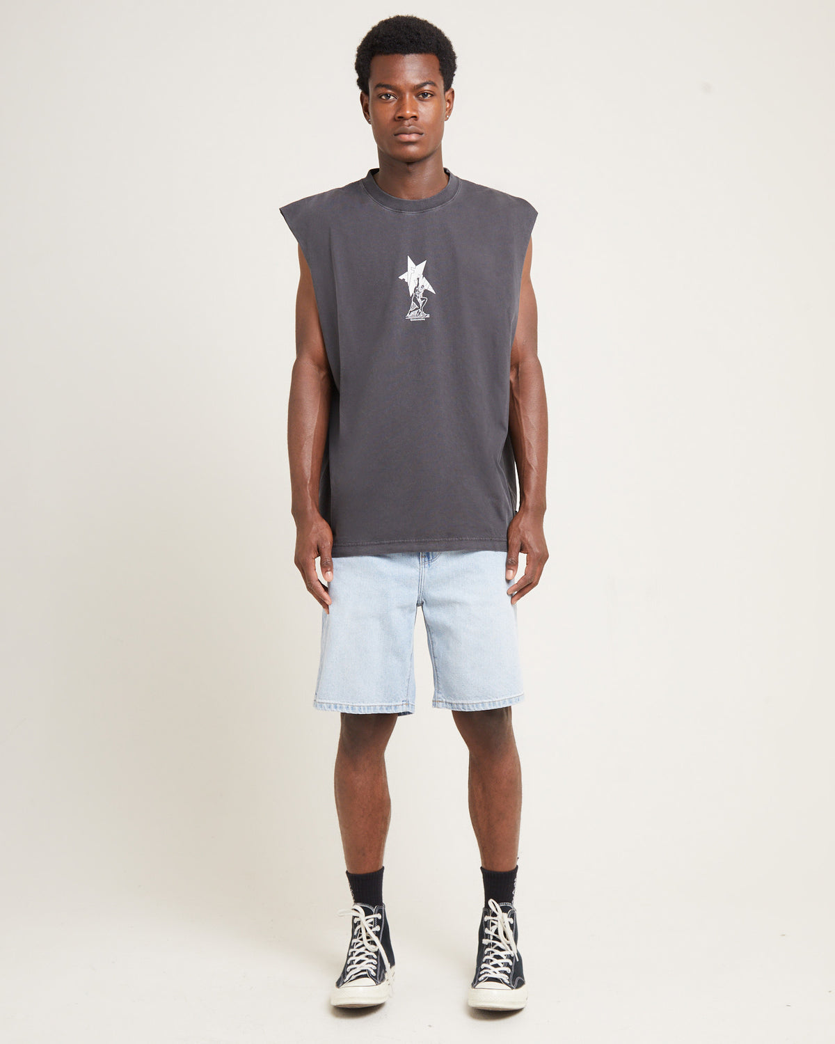 Statue Recycled Sleeveless Tee Stone Black STONE BLACK