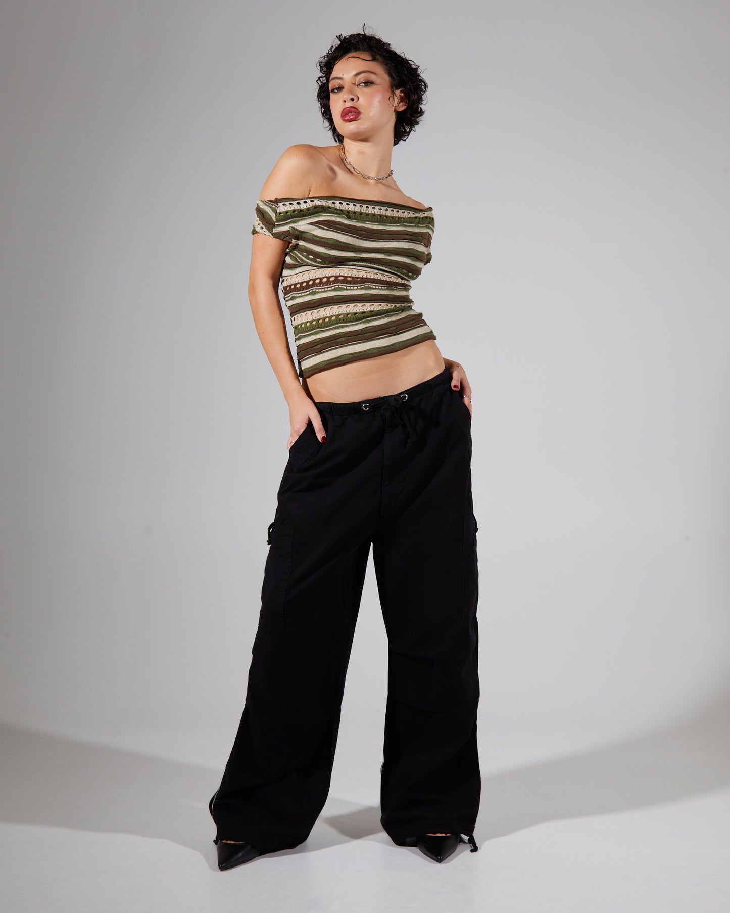 Parachute Cargo Pants Black