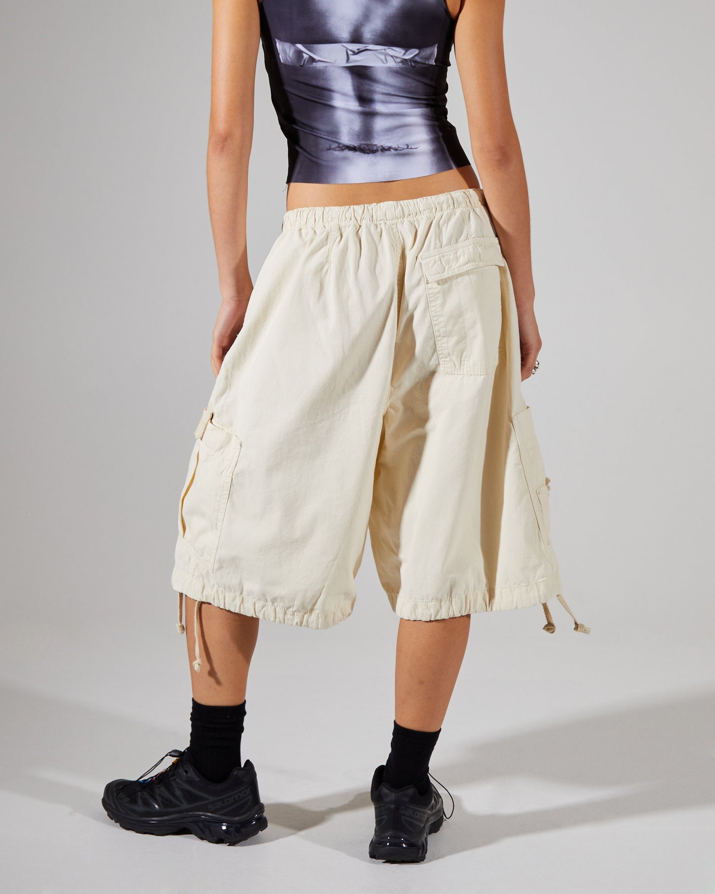 Parachute Cargo Shorts Ecru