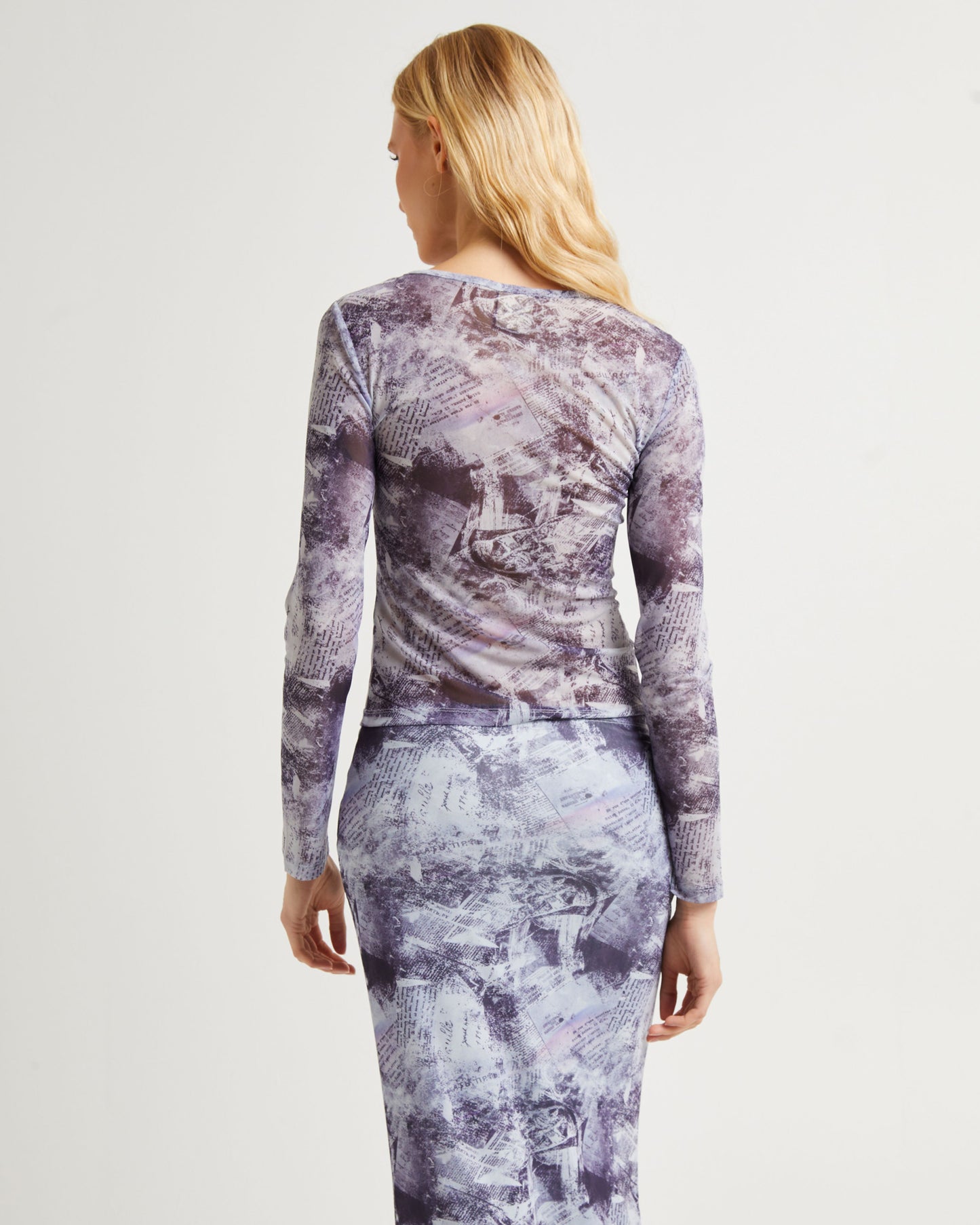 Hazy Mesh Long Sleeve Top